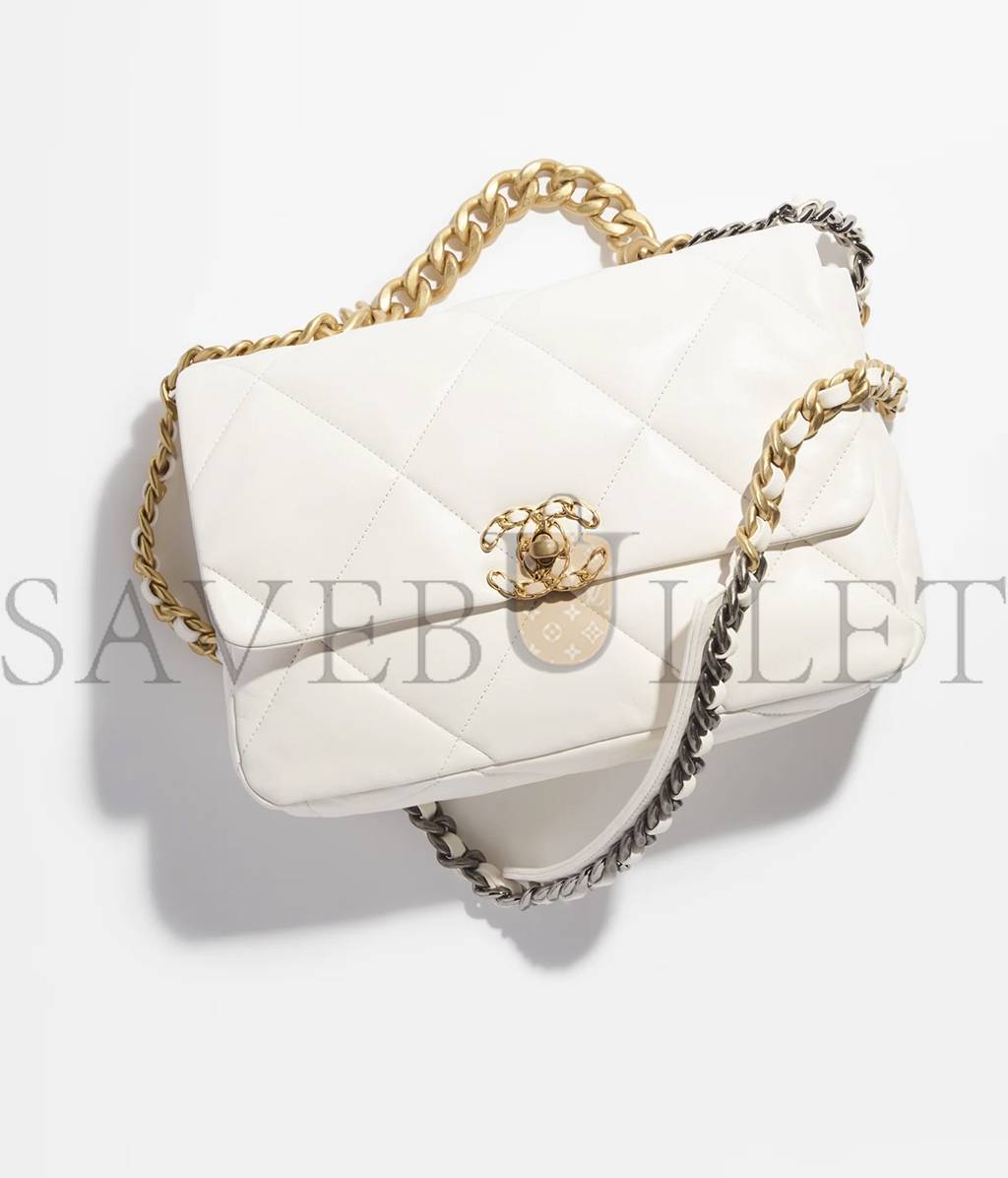 Ch*el 19 large handbag gold hardware  as1161 b01564  (30*20*10cm)