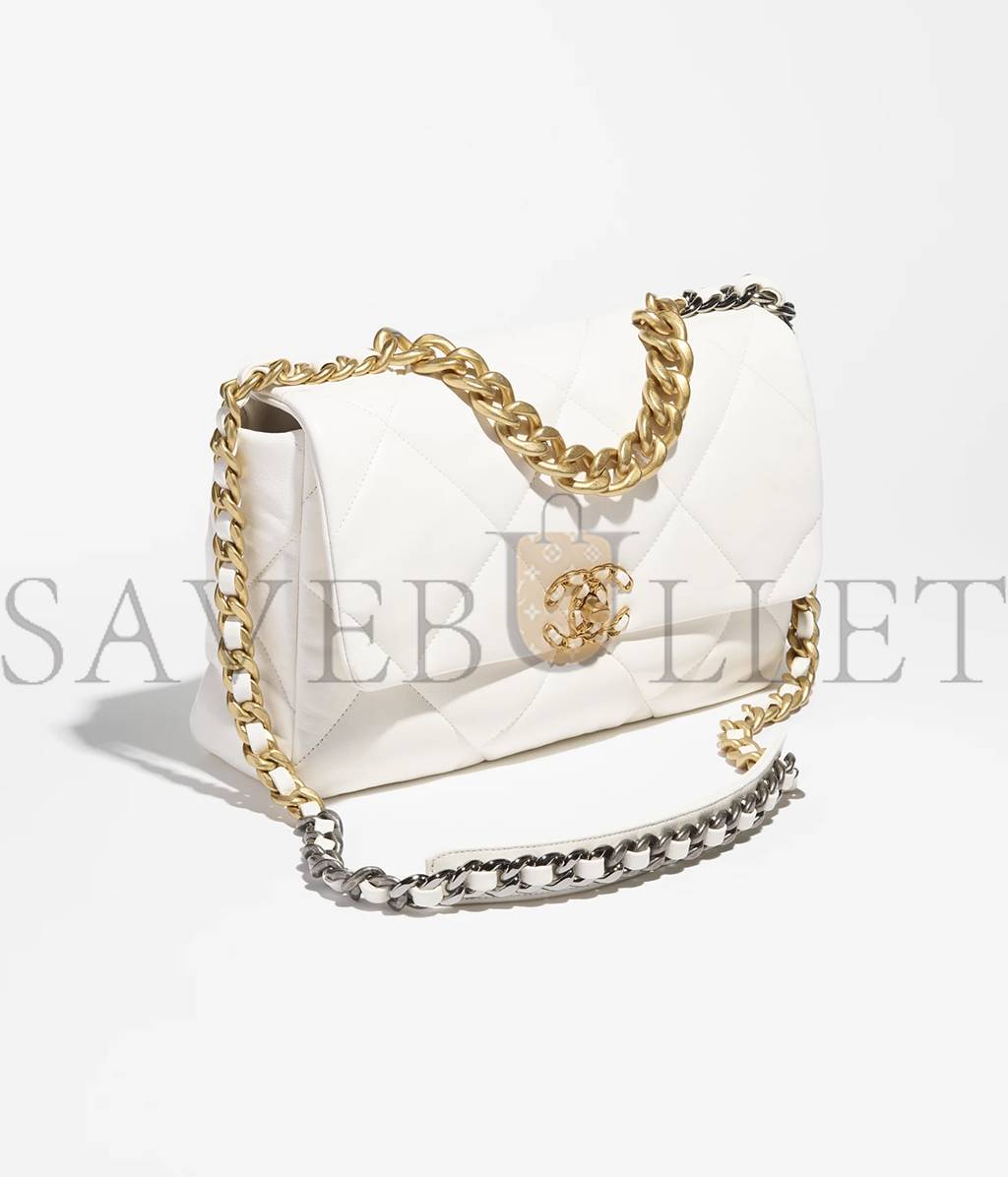 Ch*el 19 large handbag gold hardware  as1161 b01564  (30*20*10cm)
