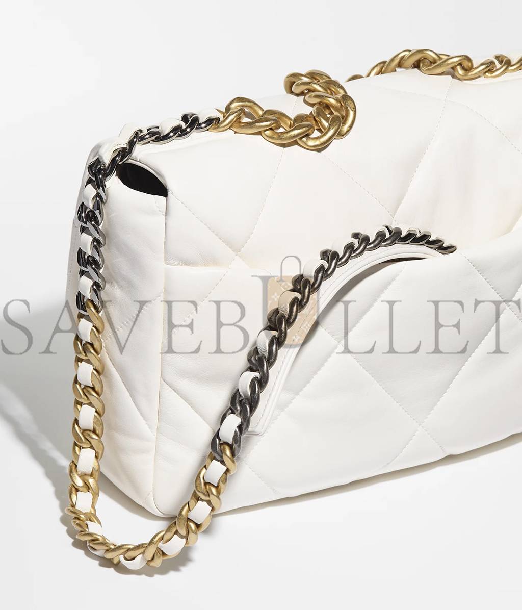 Ch*el 19 large handbag gold hardware  as1161 b01564  (30*20*10cm)