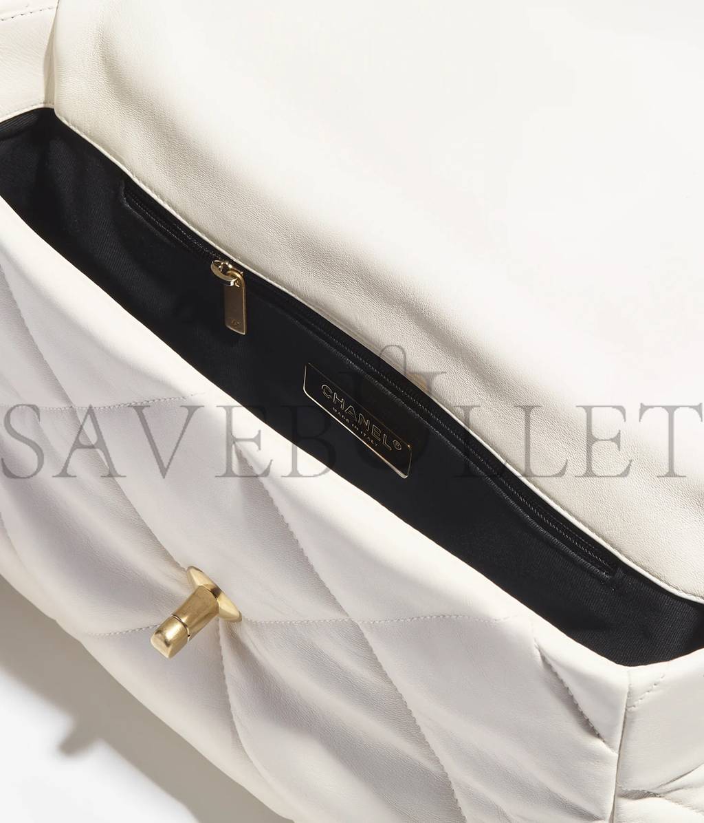 Ch*el 19 large handbag gold hardware  as1161 b01564  (30*20*10cm)