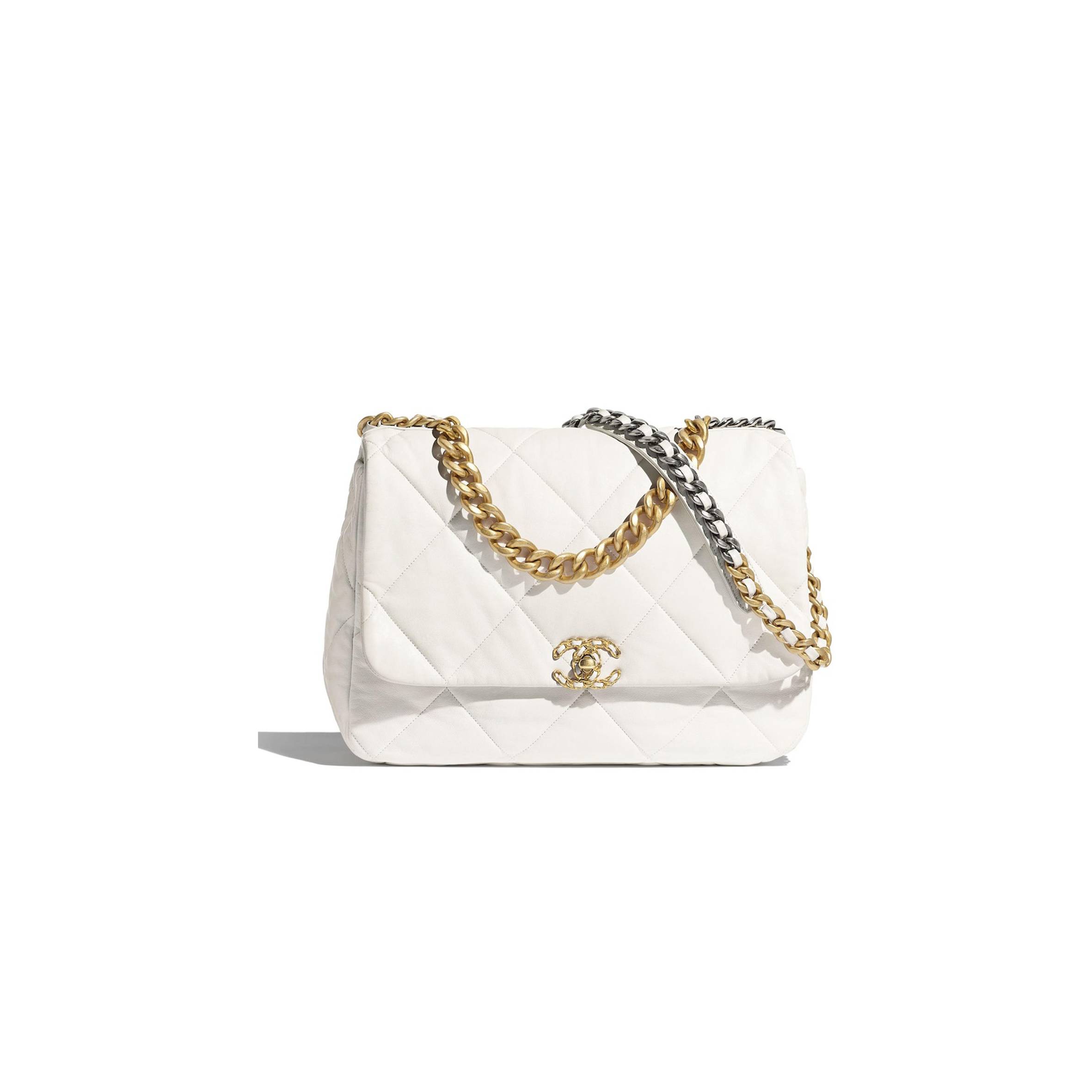Ch*el 19 large handbag gold hardware  as1161 b01564  (30*20*10cm)