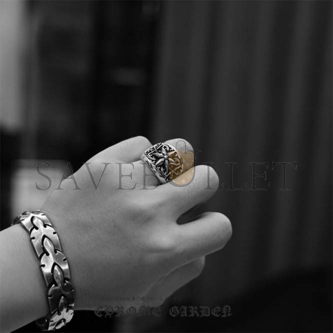 CHR*ME HE*RTS C*ASSIC OV*A(L STAR RING
