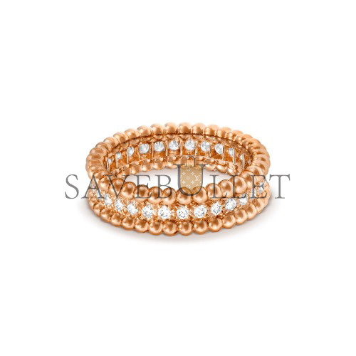 VAN CLEEF ARPELS PERLÉE DIAMONDS RING, 1 ROW - ROSE GOLD, DIAMOND VCARP4E300