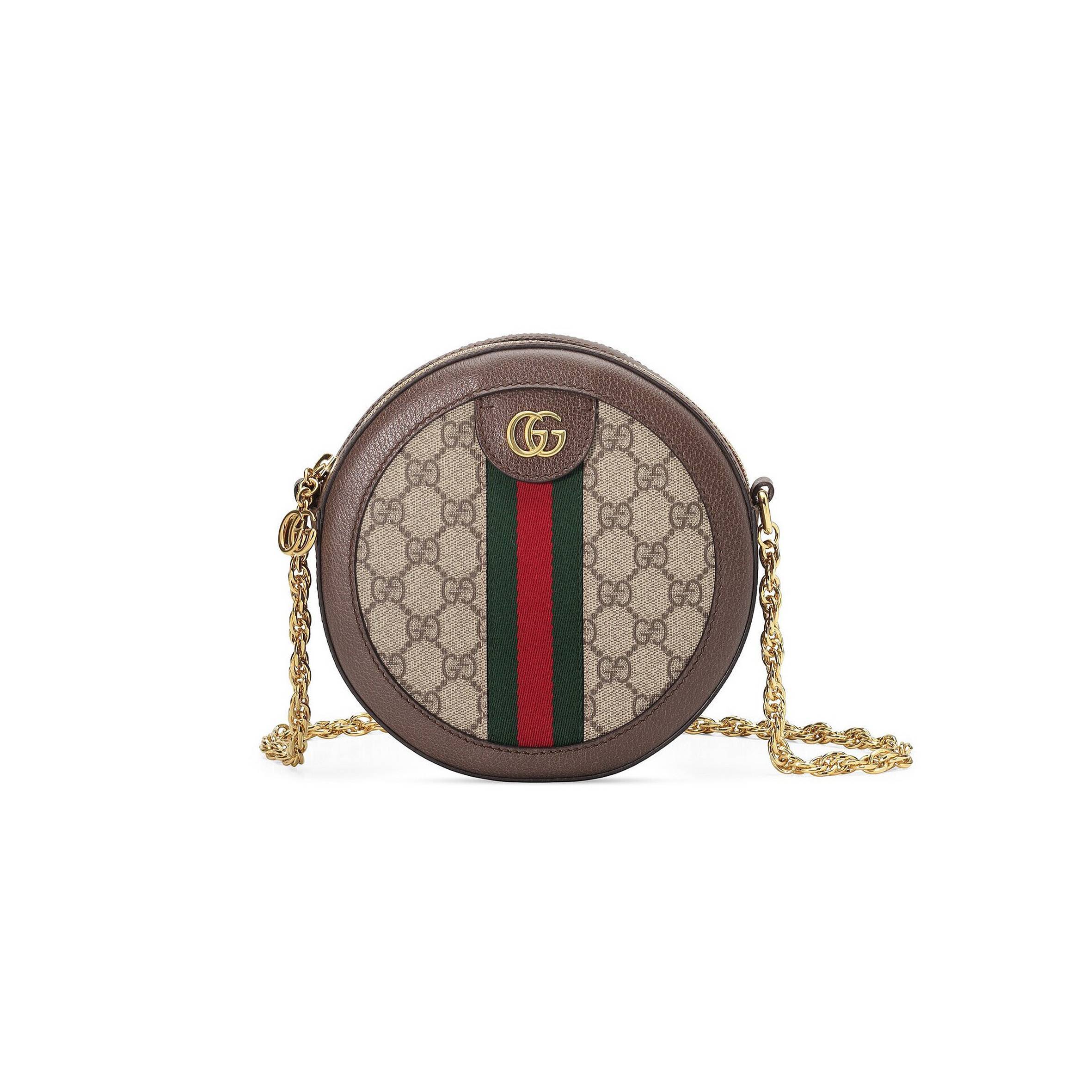 G*u*i ophidia mini gg round shoulder bag 550618  (18*18*4.5cm)