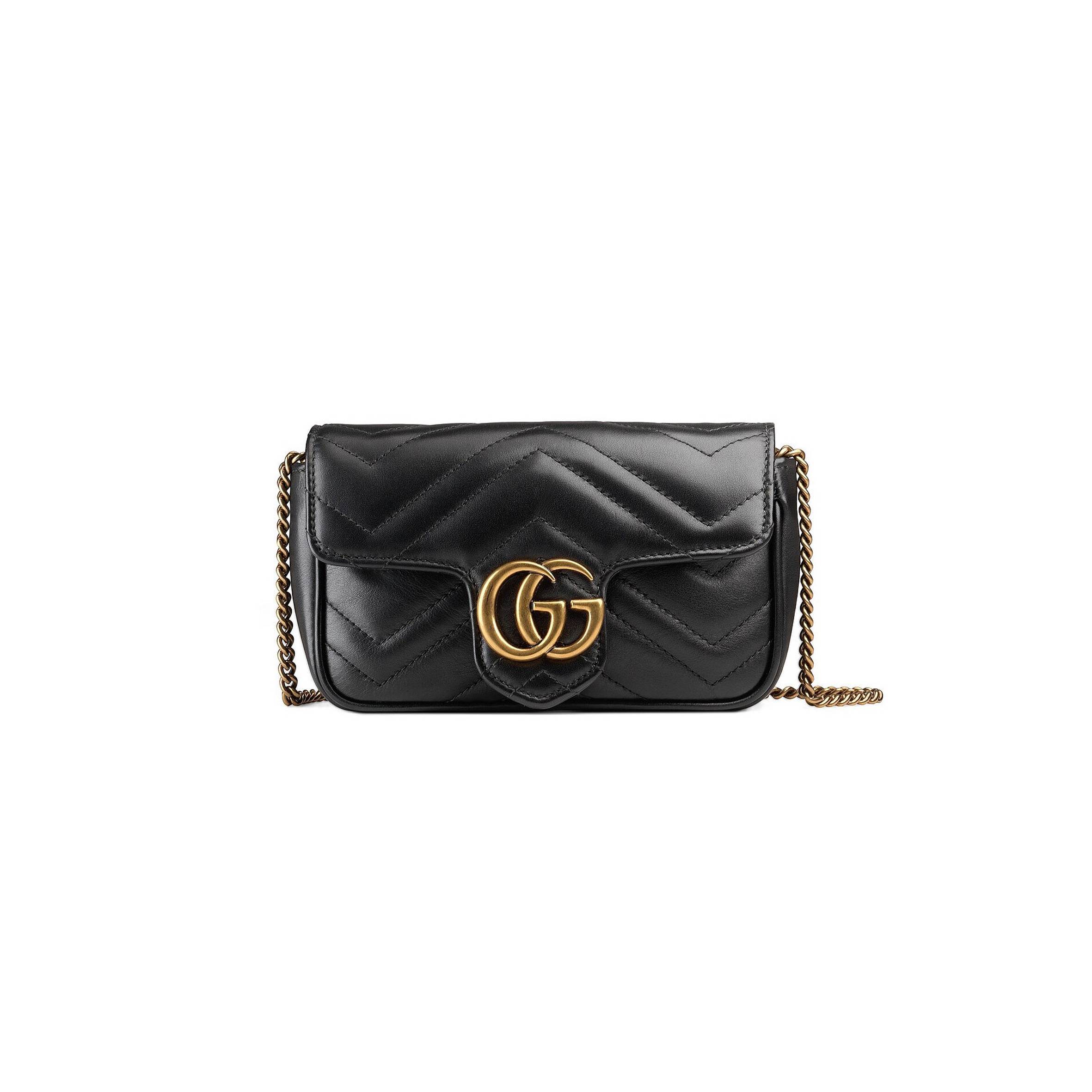 G*u*i gg marmont matelassÉ leather super mini bag 476433 (16.5*10*4.5cm)