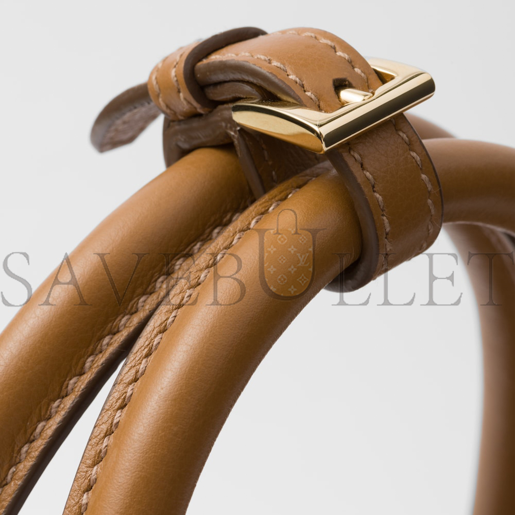 Pra*a buckle large leather handbag with belt 1ba416  (37*27*14cm)