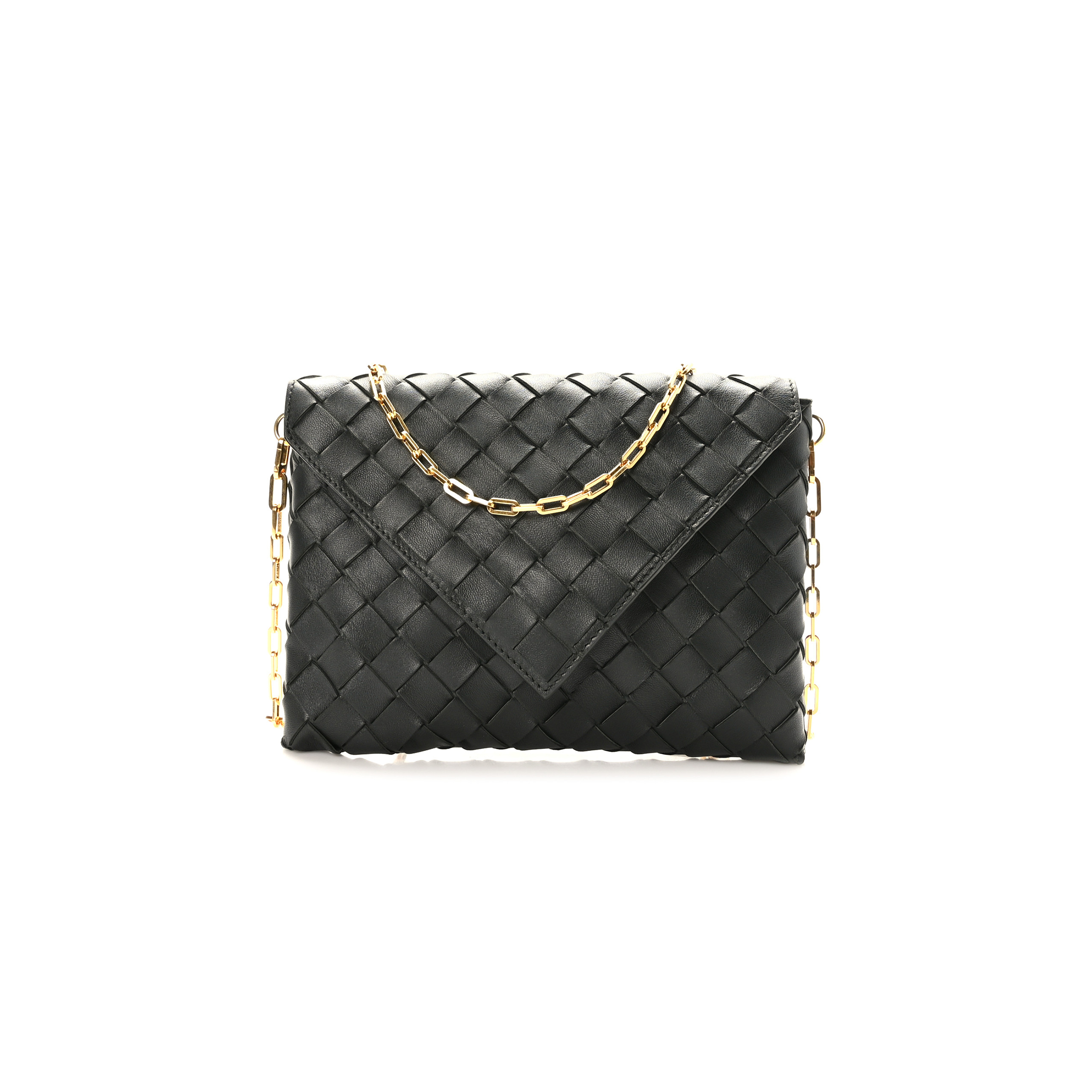 bo*te*ga Ve*ne*ta nappa intrecciato envelope pouch black (20*15cm)