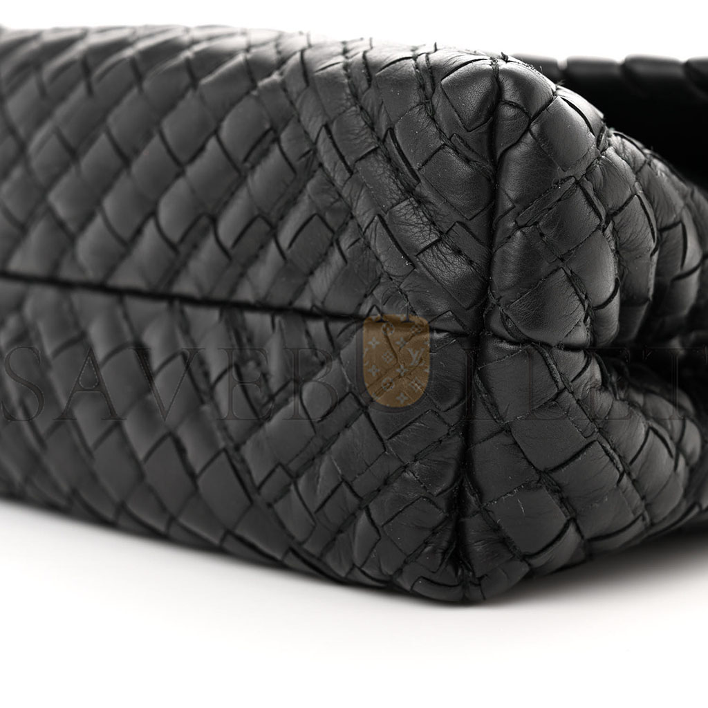 bo*te*ga Ve*ne*ta nappa intrecciato baby olimpia shoulder bag black (23*17*8cm)
