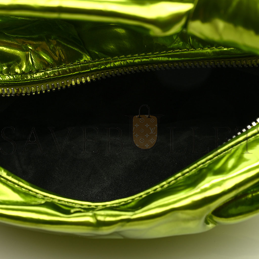 bo*te*ga Ve*ne*ta metallic crushed calfskin mini jodie chlorophyll  (25*14*3cm)