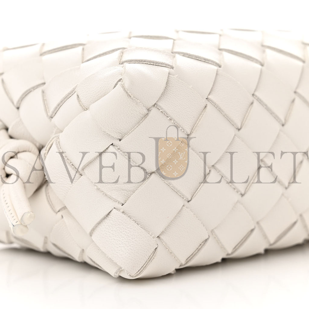 bo*te*ga Ve*ne*ta nappa intrecciato mini loop camera bag white (18*11*6cm)