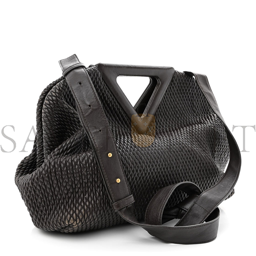 bo*te*ga Ve*ne*ta lambskin knit medium the point triangle bag fondant (30*25*13cm)