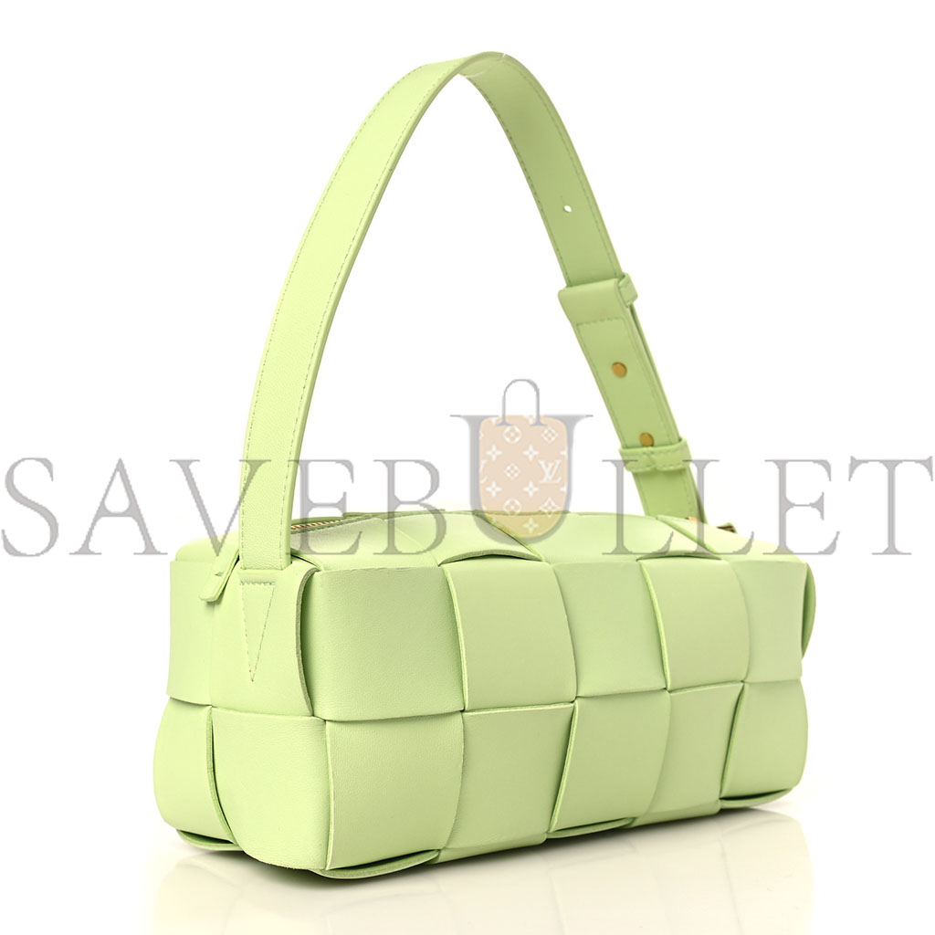 bo*te*ga Ve*ne*ta lambskin maxi intrecciato small brick cassette bag fennel  (23*10*10cm)