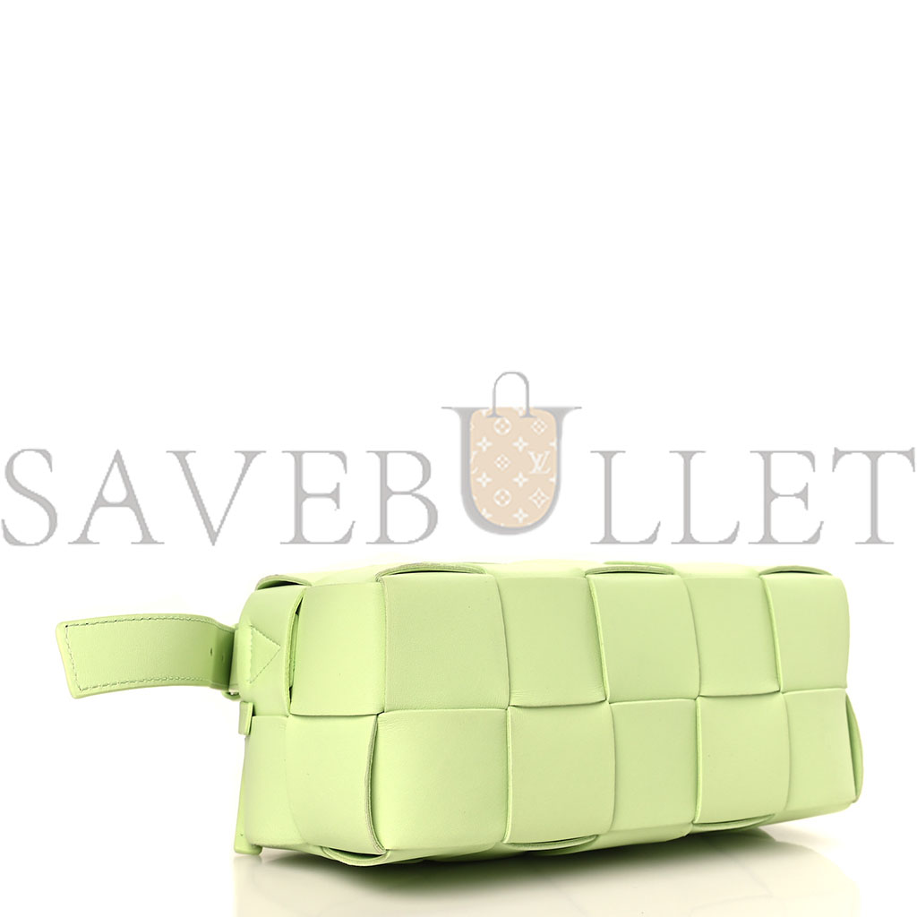 bo*te*ga Ve*ne*ta lambskin maxi intrecciato small brick cassette bag fennel  (23*10*10cm)