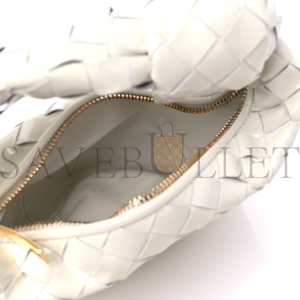 bo*te*ga Ve*ne*ta patent nappa intrecciato mini jodie white (23*13*8cm)