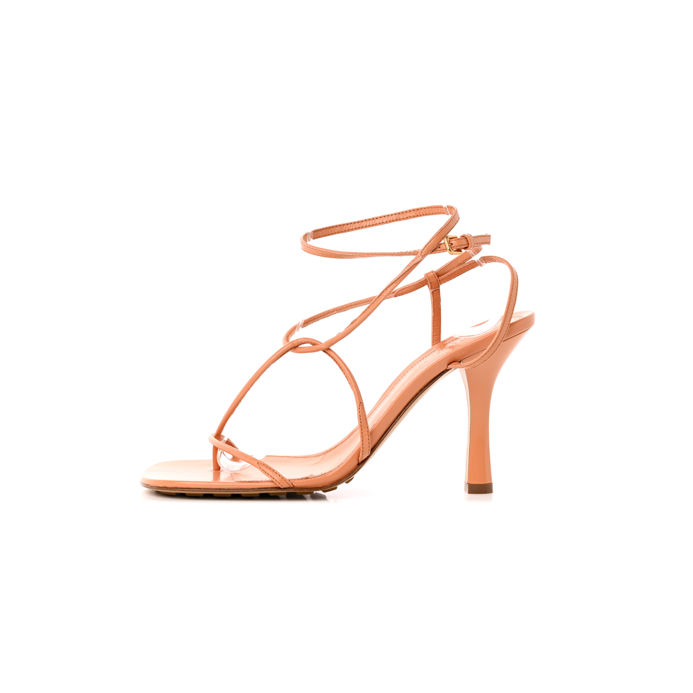 bo*te*ga Ve*ne*ta crush calfskin the line 90mm sandals 38 clay