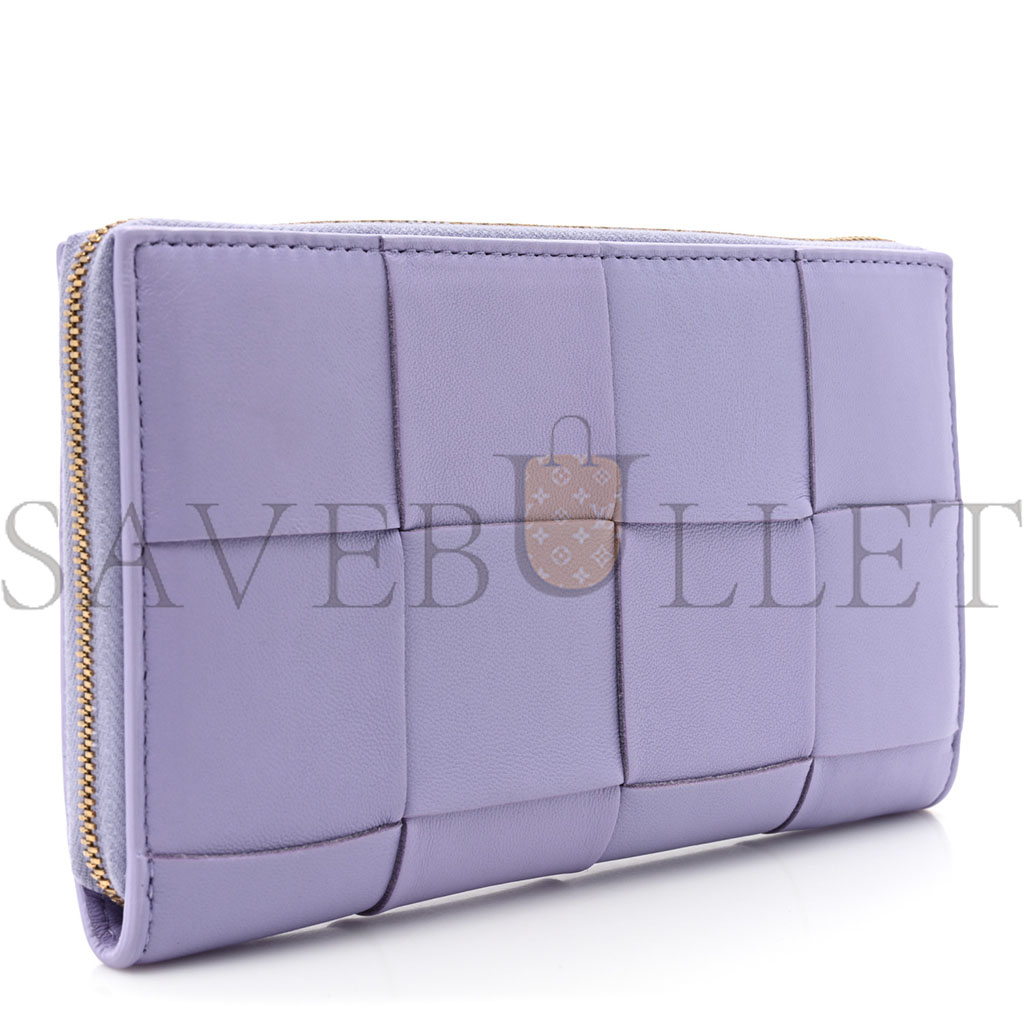 bo*te*ga Ve*ne*ta shiny calfskin intreccio wallet wisteria  (19*11*2cm)