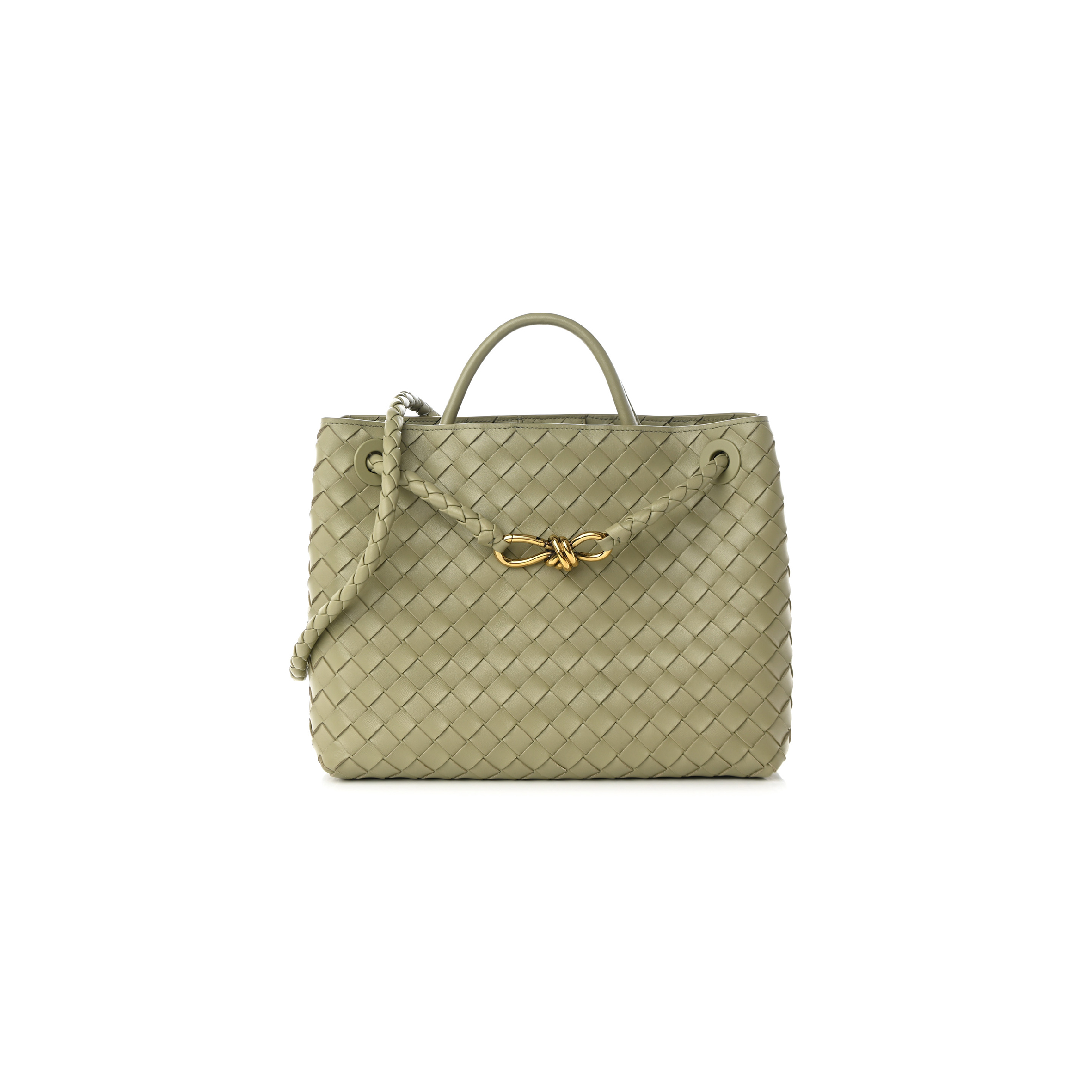 bo*te*ga Ve*ne*ta nappa intrecciato medium andiamo shoulder bag travertine (32*25*11cm)