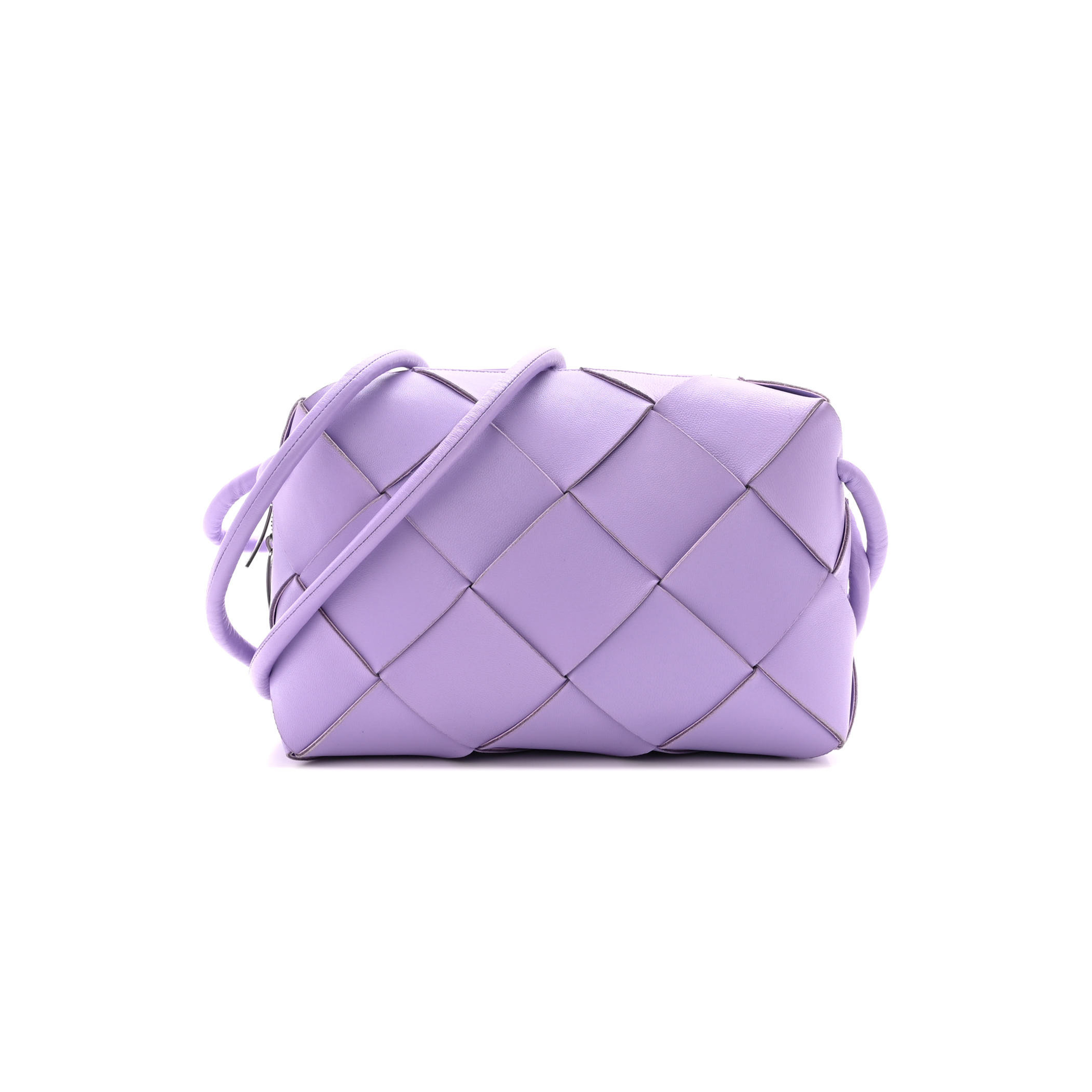 bo*te*ga Ve*ne*ta lambskin maxi intrecciato small cassette camera bag wisteria  (22*14*7cm)