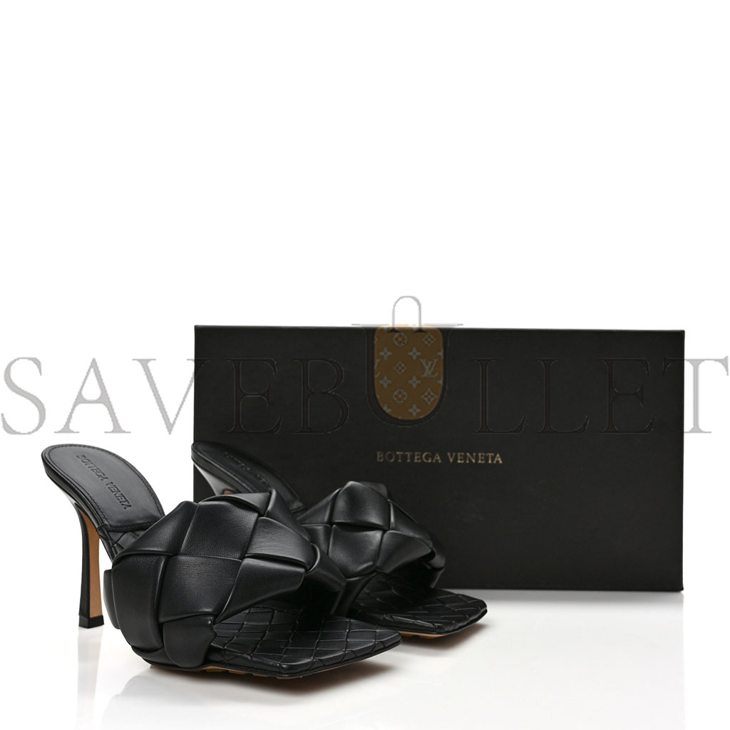 bo*te*ga Ve*ne*ta nappa maxi intrecciato lido mule sandals 37 black