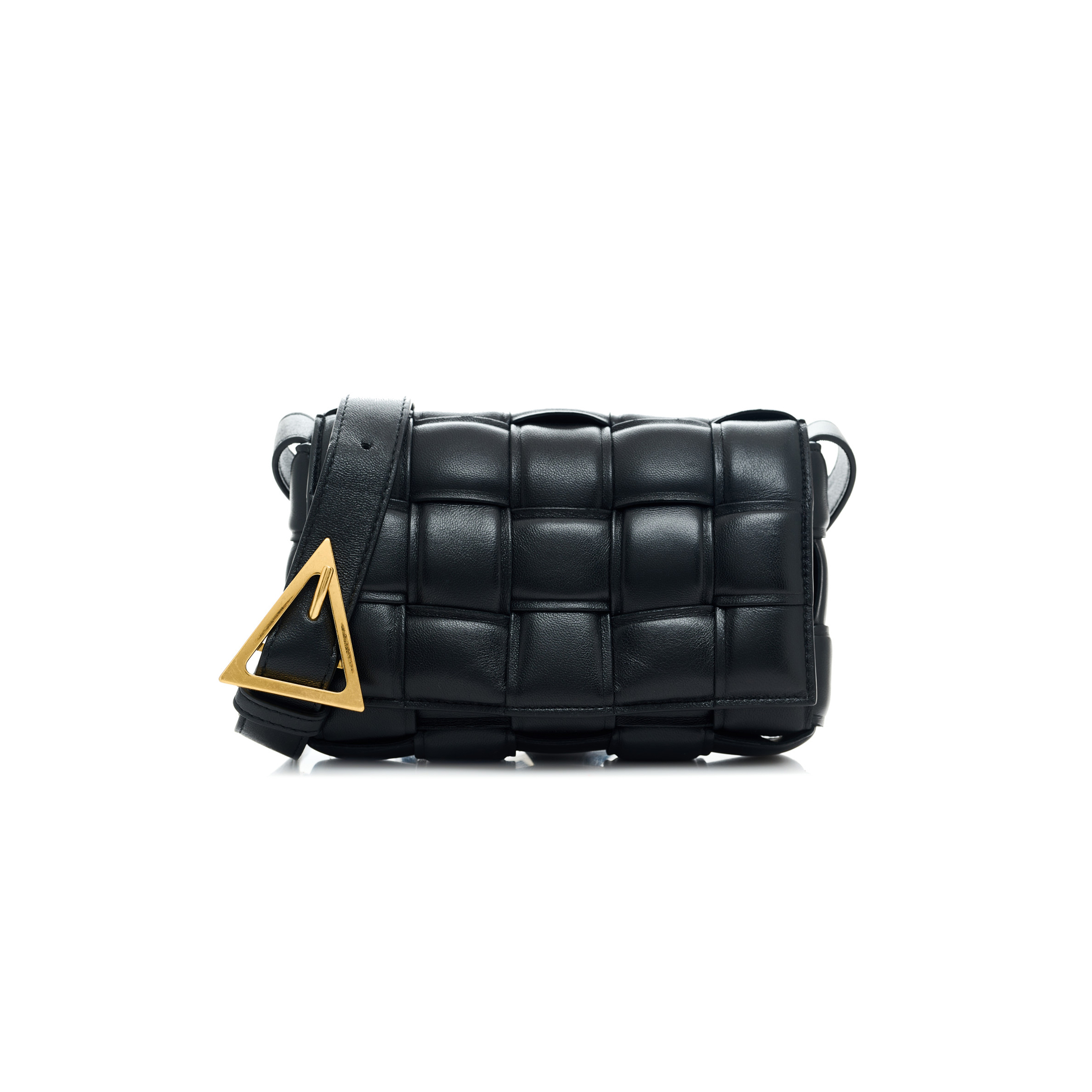 bo*te*ga Ve*ne*ta nappa maxi intrecciato small padded cassette crossbody bag black  (19*12*5cm)