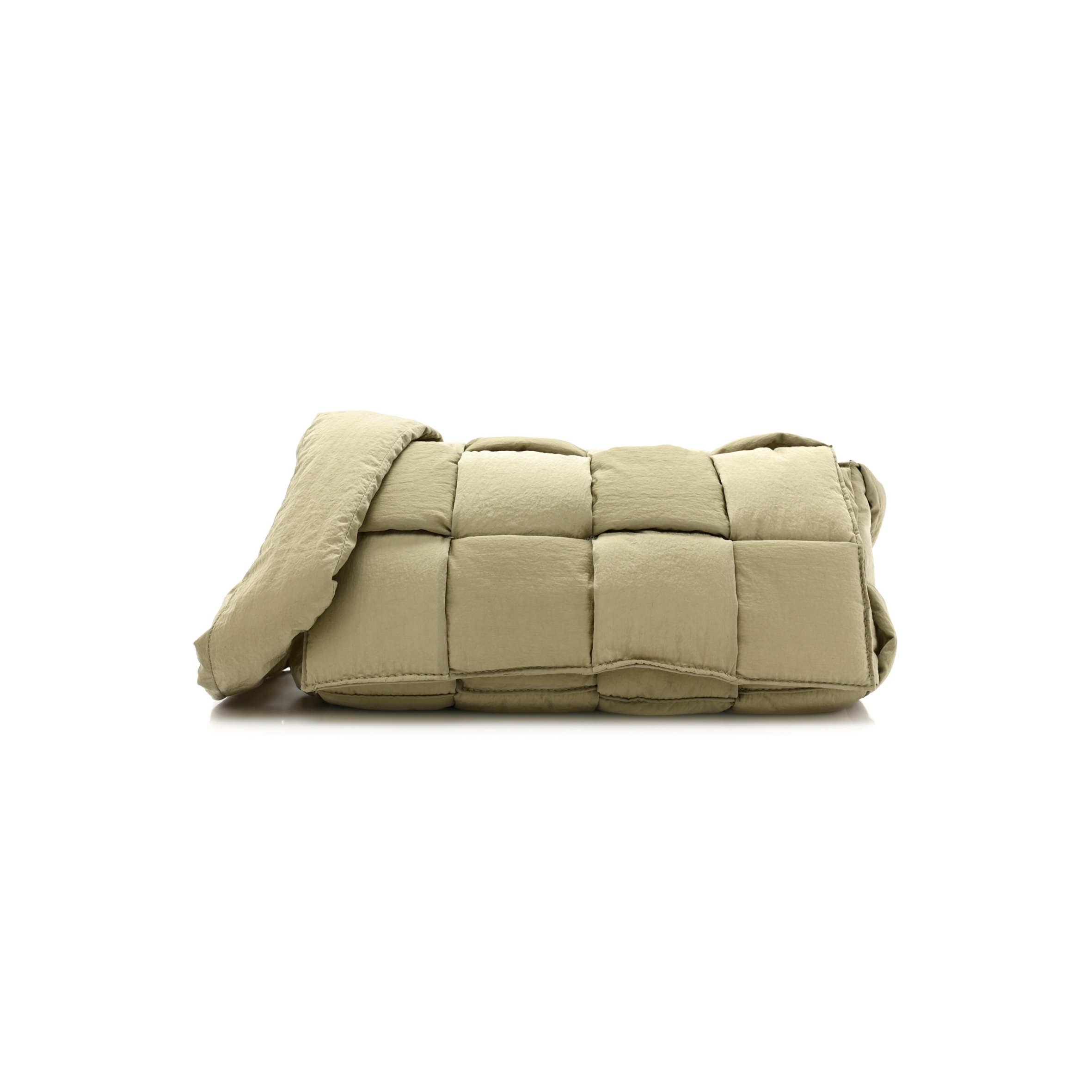 bo*te*ga Ve*ne*ta nylon intrecciato padded tech cassette bag travertine  (32*17*10cm)