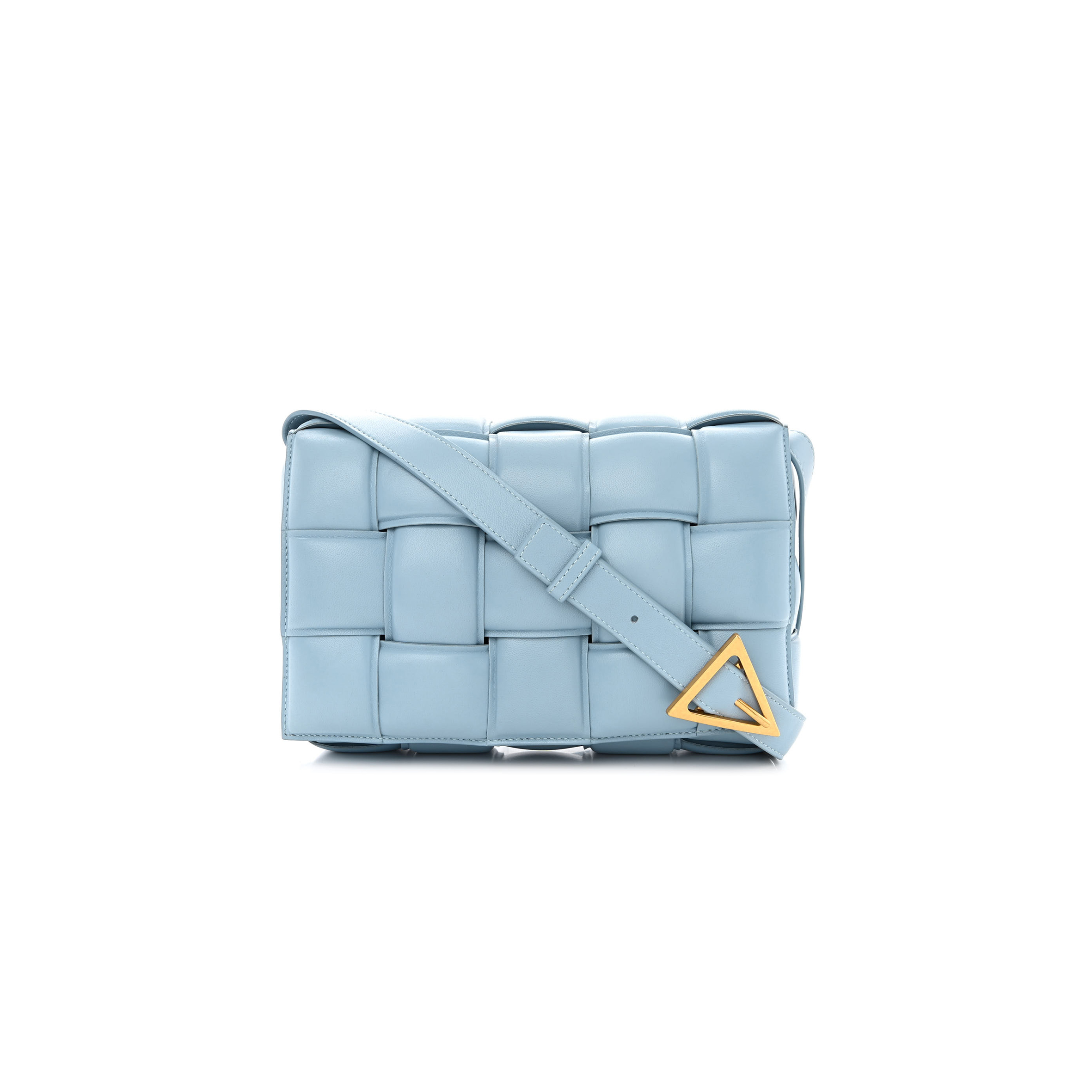 bo*te*ga Ve*ne*ta nappa maxi intreccio padded cassette crossbody bag ice  (26*18*8cm)