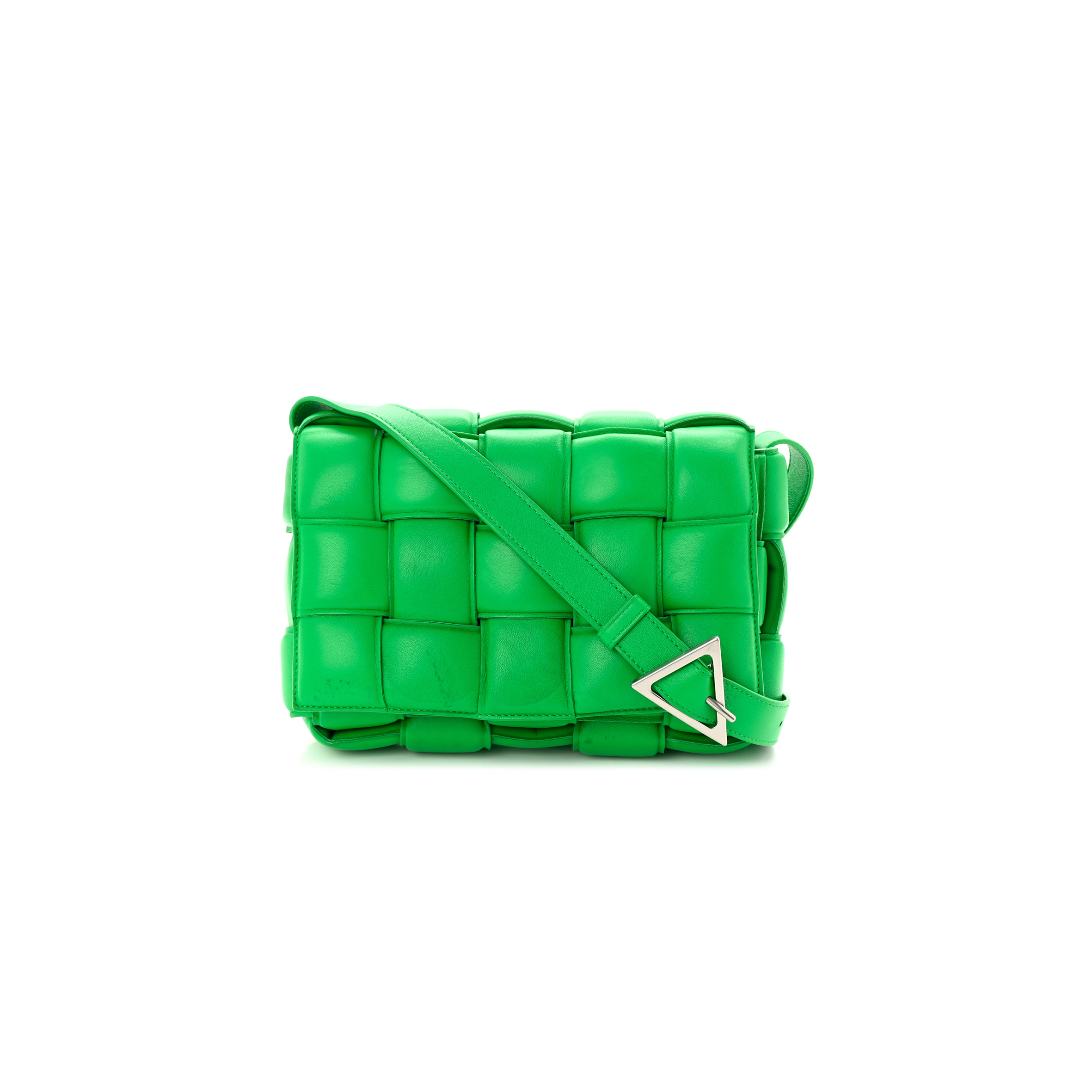 bo*te*ga Ve*ne*ta nappa maxi intreccio padded cassette crossbody bag parakeet  (26*18*8cm)