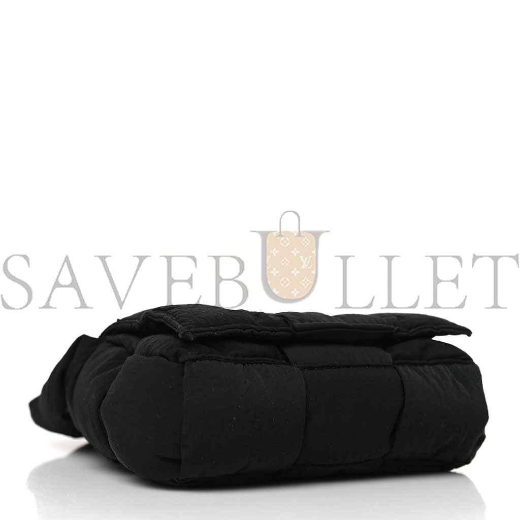bo*te*ga Ve*ne*ta nylon intrecciato mini padded tech candy cassette bag black  (13*8*3cm)