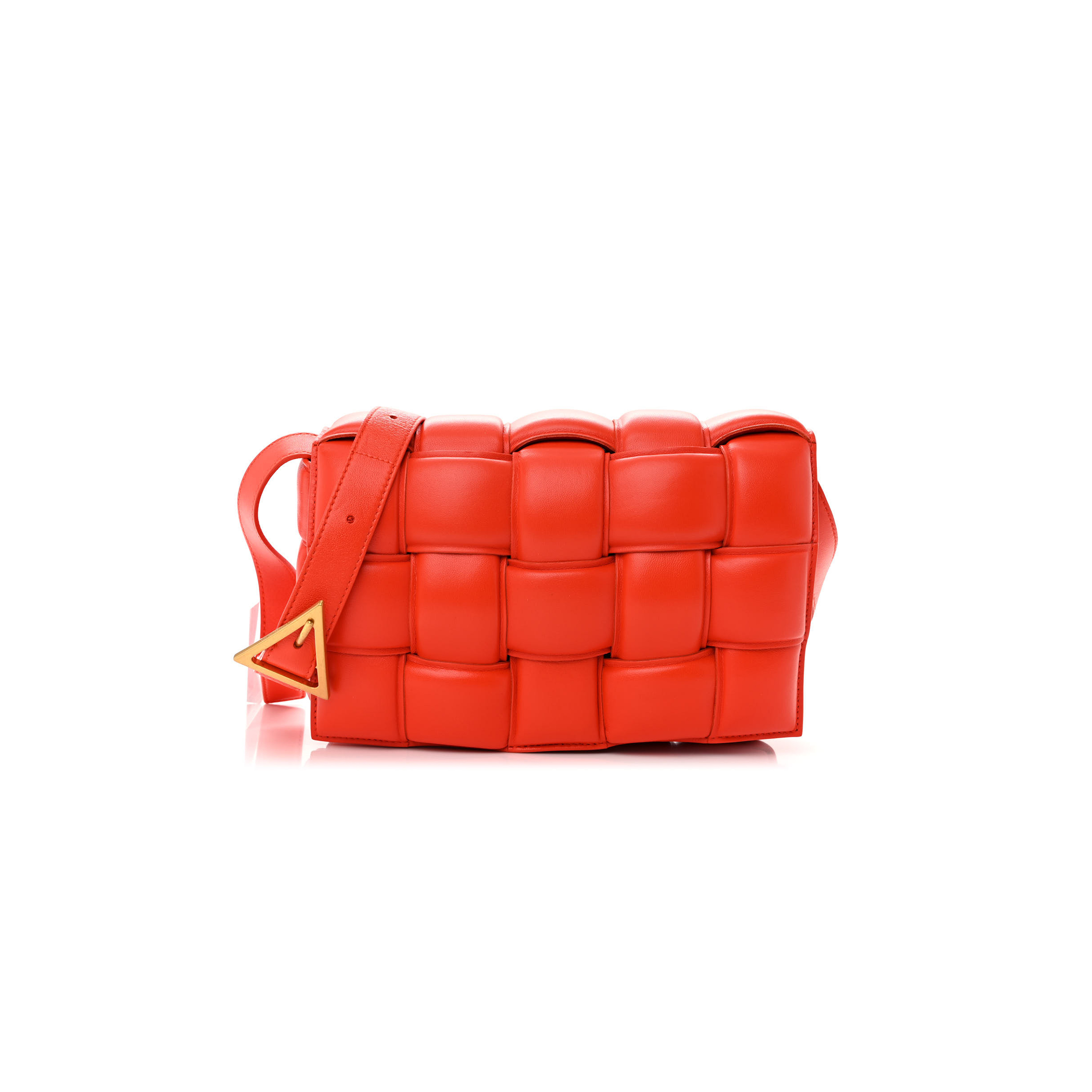 bo*te*ga Ve*ne*ta nappa maxi intreccio padded cassette crossbody bag sunburst  (26*18*8cm)