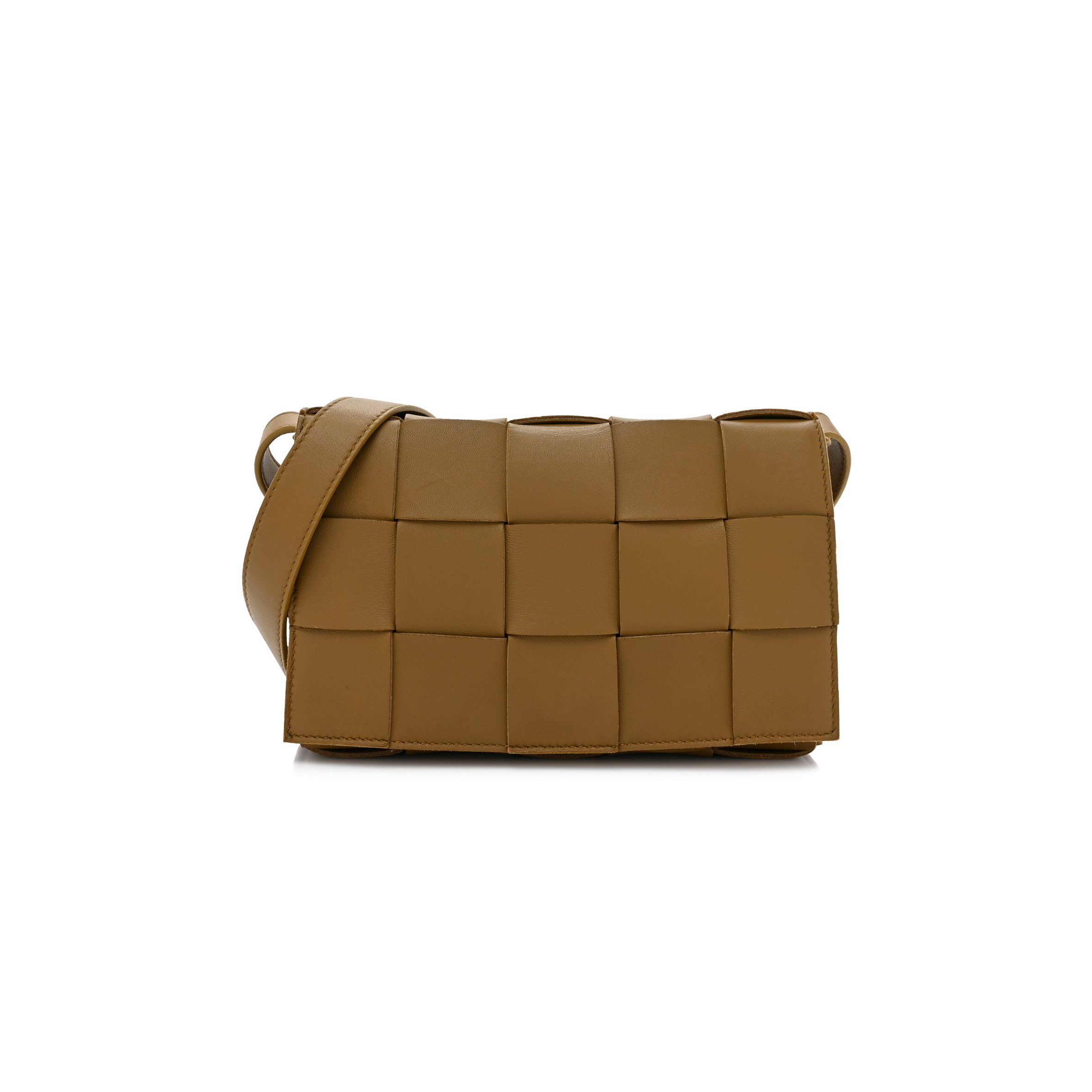 bo*te*ga Ve*ne*ta lambskin maxi intrecciato cassette crossbody bag acorn  (23*15*5.5cm)
