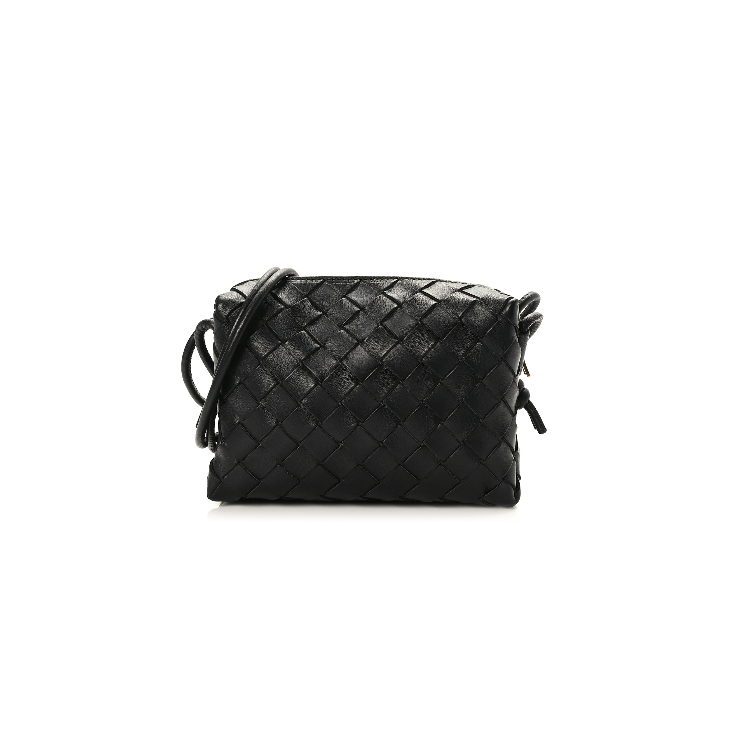 bo*te*ga Ve*ne*ta nappa intrecciato mini loop camera bag black  (17*11*8cm)