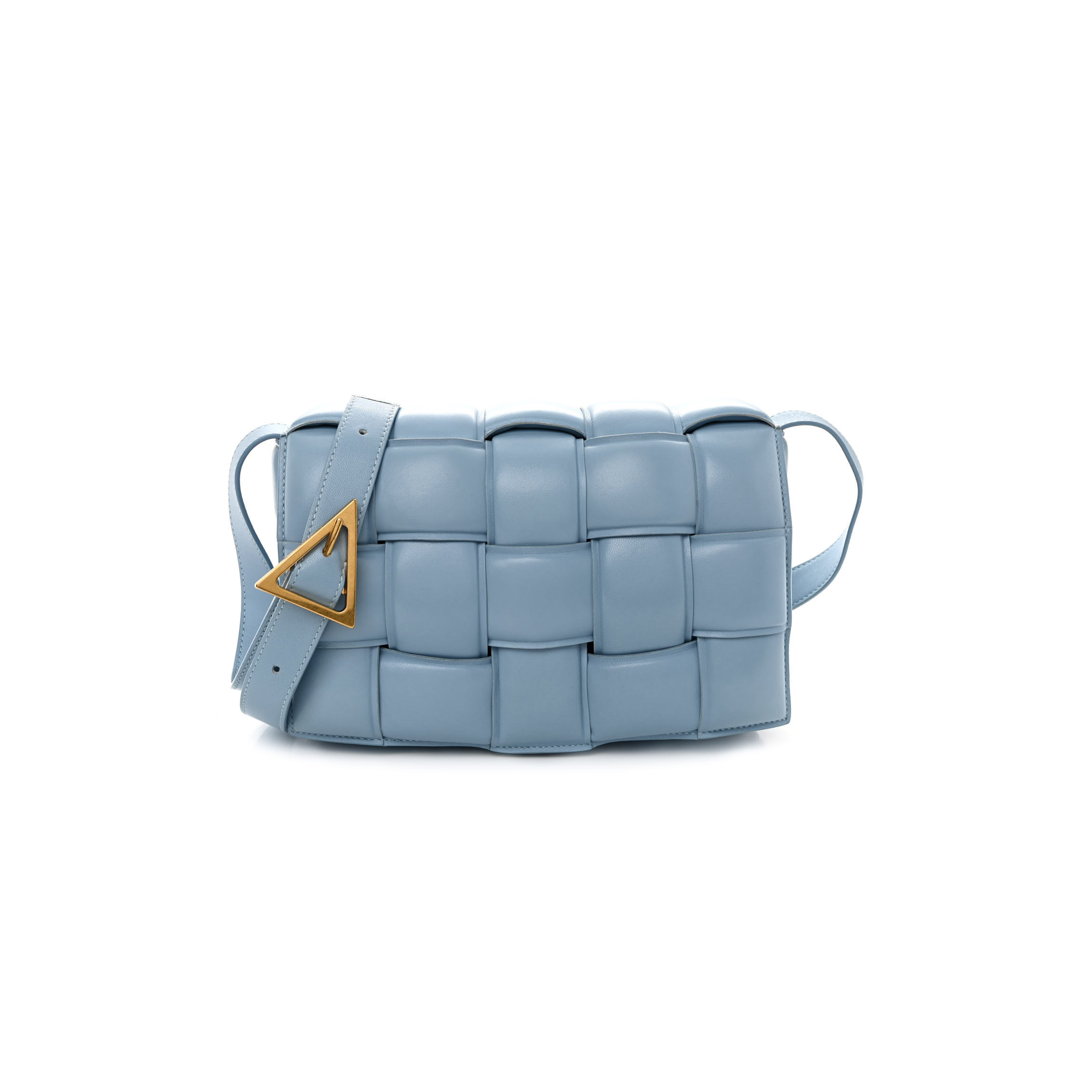 bo*te*ga Ve*ne*ta nappa maxi intreccio padded cassette crossbody bag ice  (26*18*8cm)