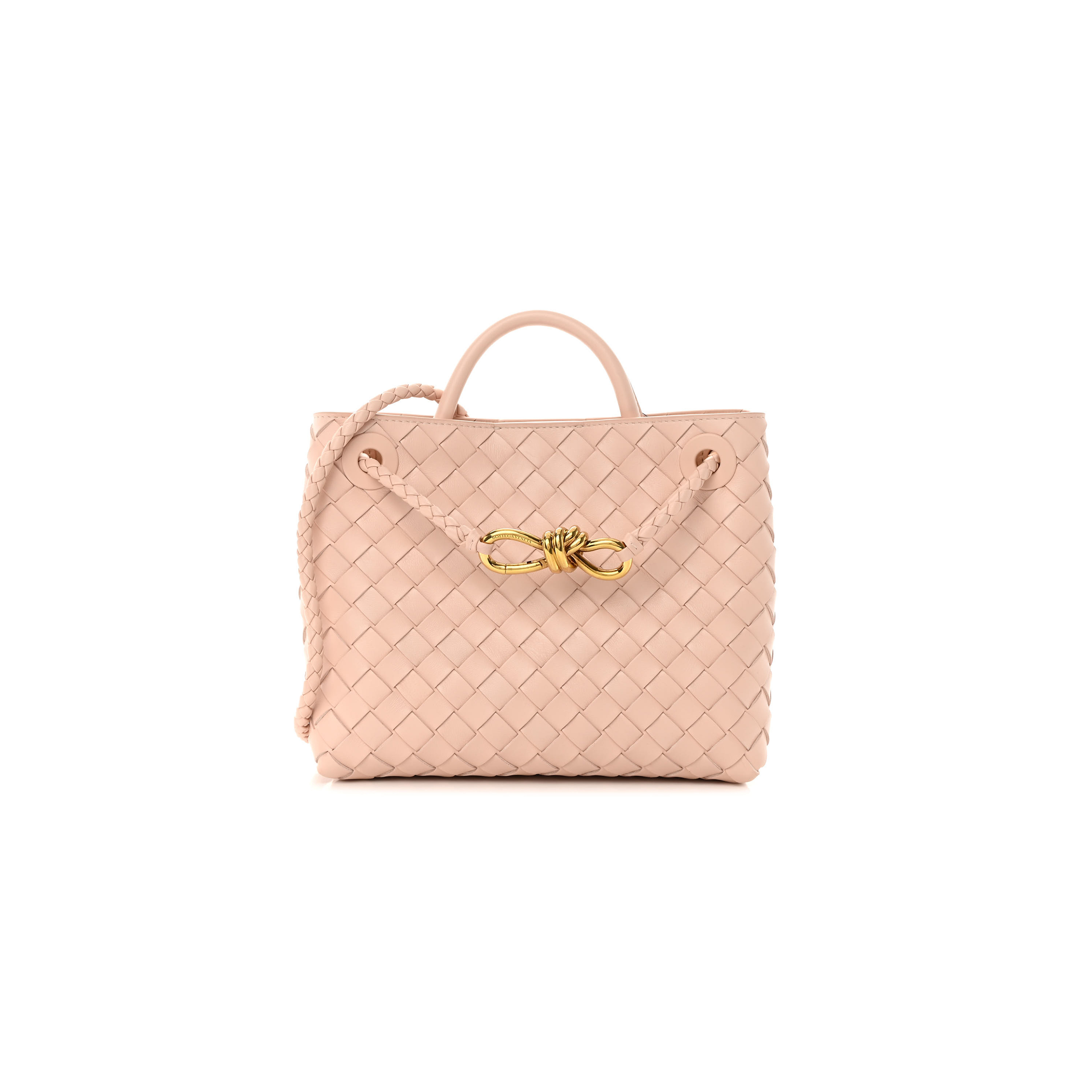 bo*te*ga Ve*ne*ta nappa intrecciato small andiamo shoulder bag nude  (25*20*10cm)
