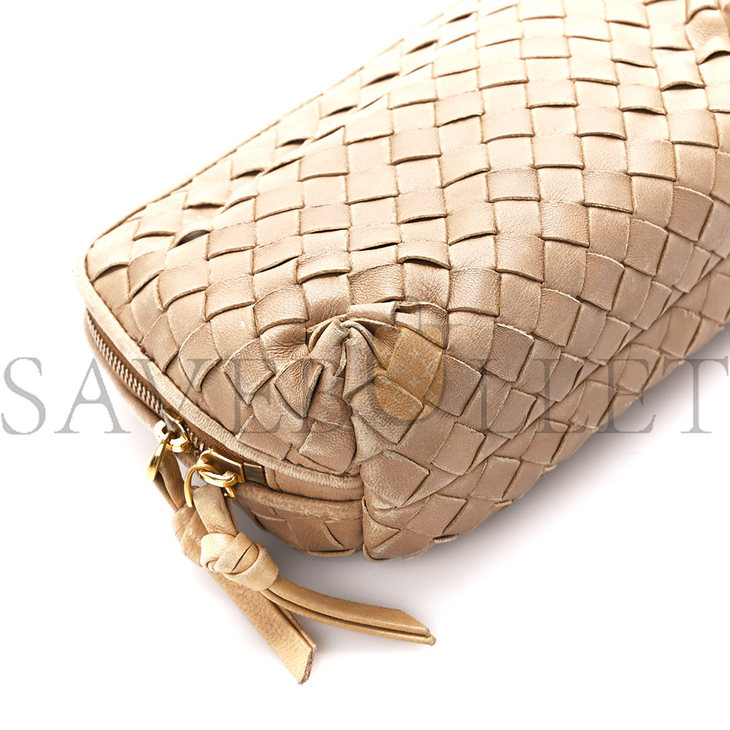 bo*te*ga Ve*ne*ta nappa intrecciato small cosmetic pouch camel  (17*10*8cm)