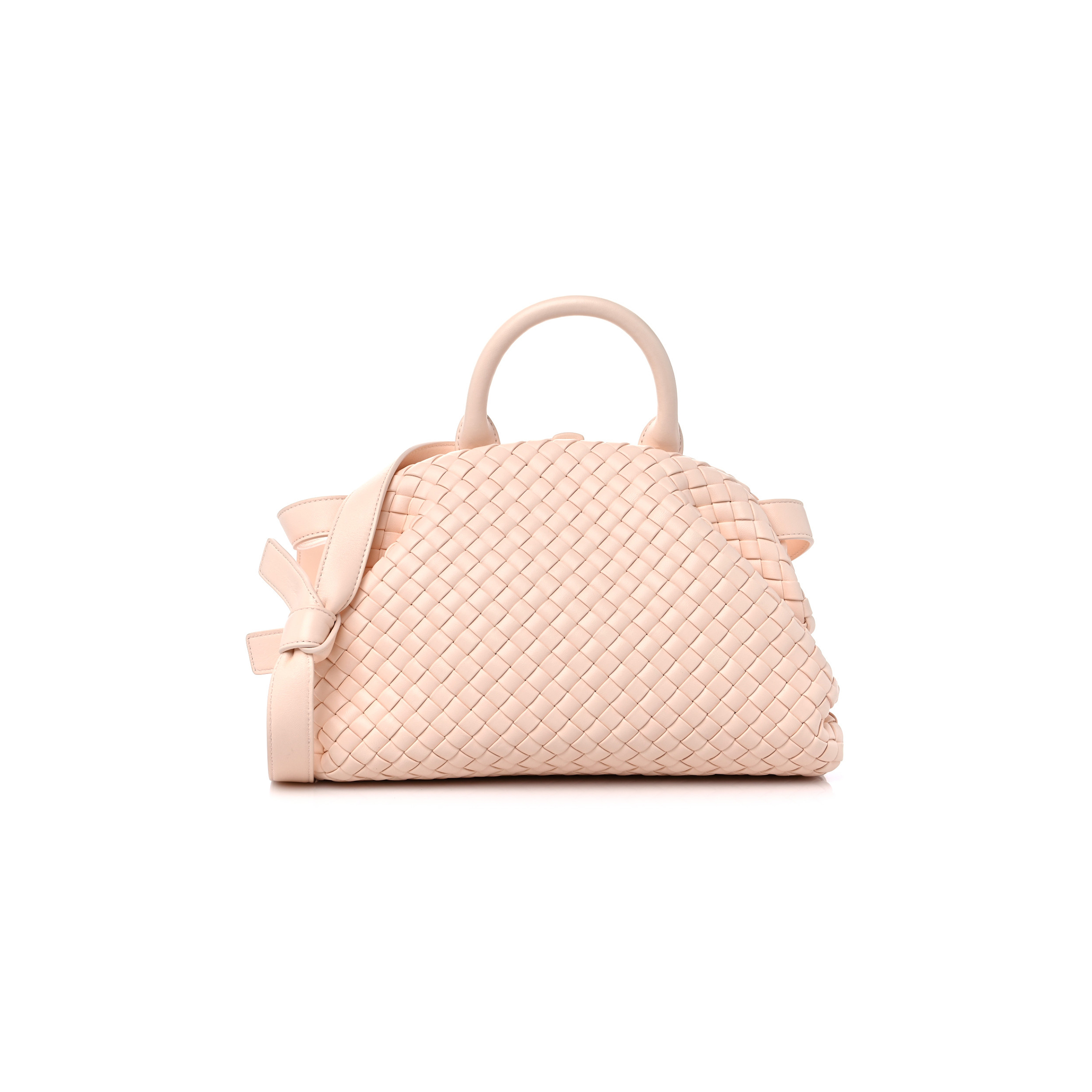 bo*te*ga Ve*ne*ta nappa intrecciato mini top handle shoulder bag flamingo  (22*17*8cm)