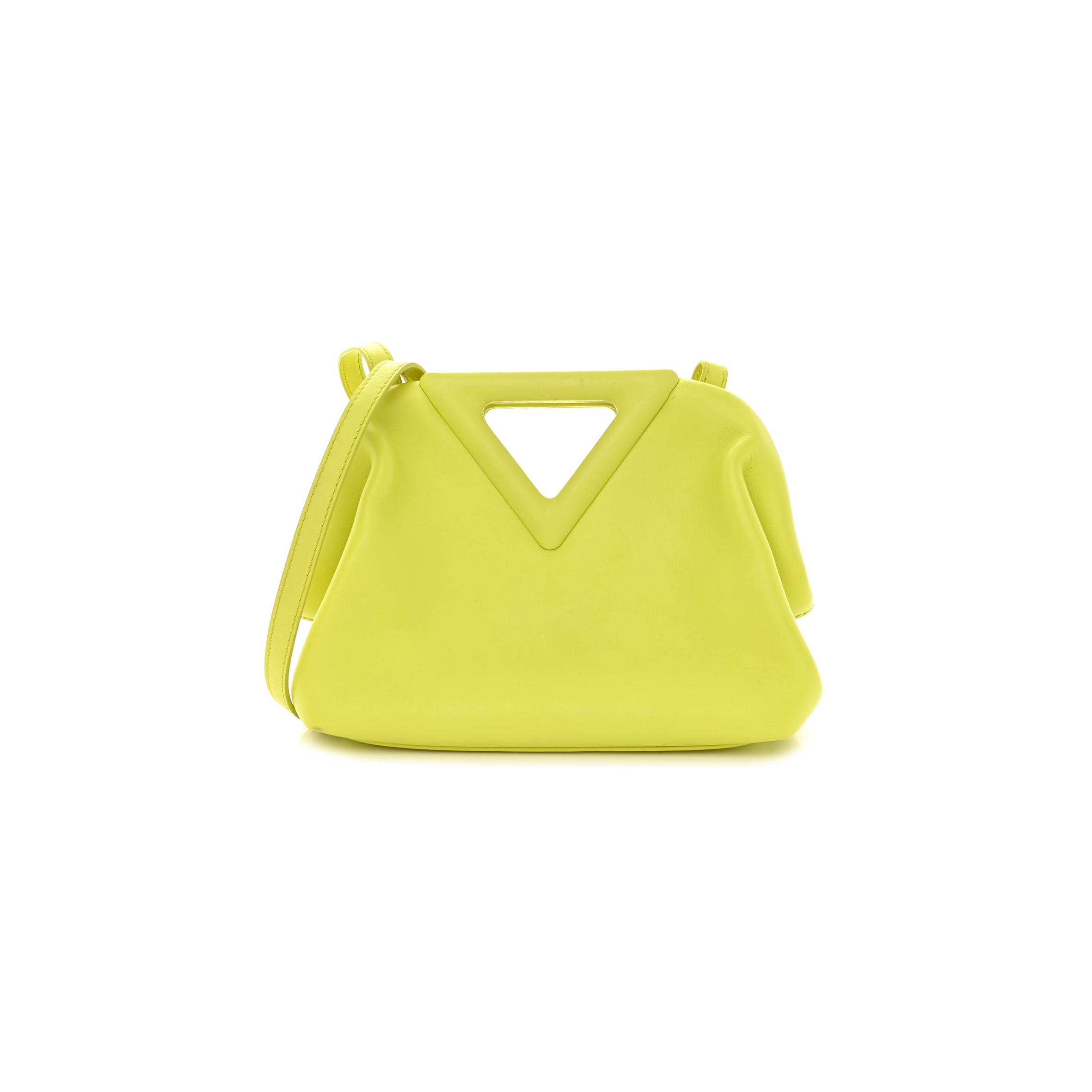 bo*te*ga Ve*ne*ta calfskin small the point triangle bag seagrass  (20*18*8cm)