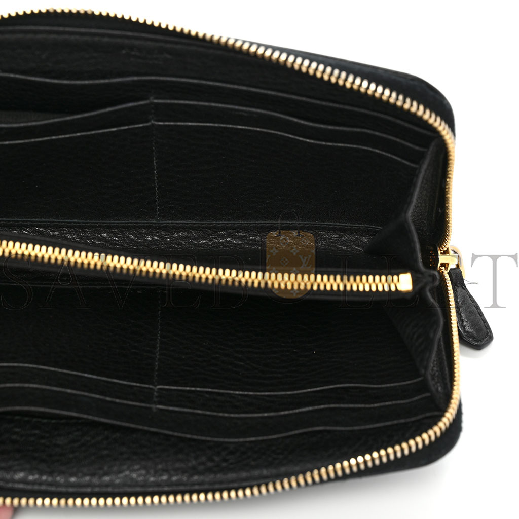 Pra*a vitello daino zip around wallet black (18*11*3cm)