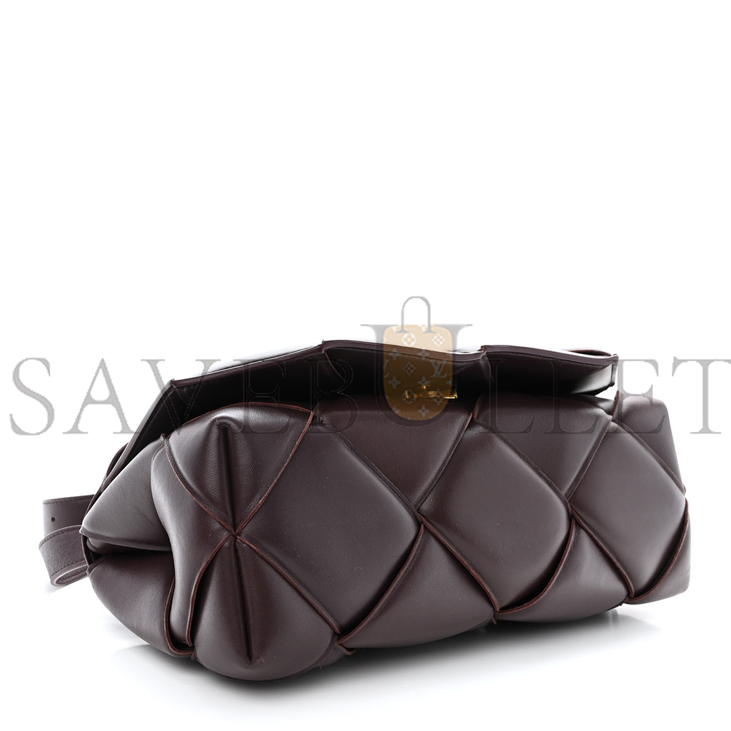bo*te*ga Ve*ne*ta nappa intreccio padded top handle shoulder bag grape  (30*16*10cm)