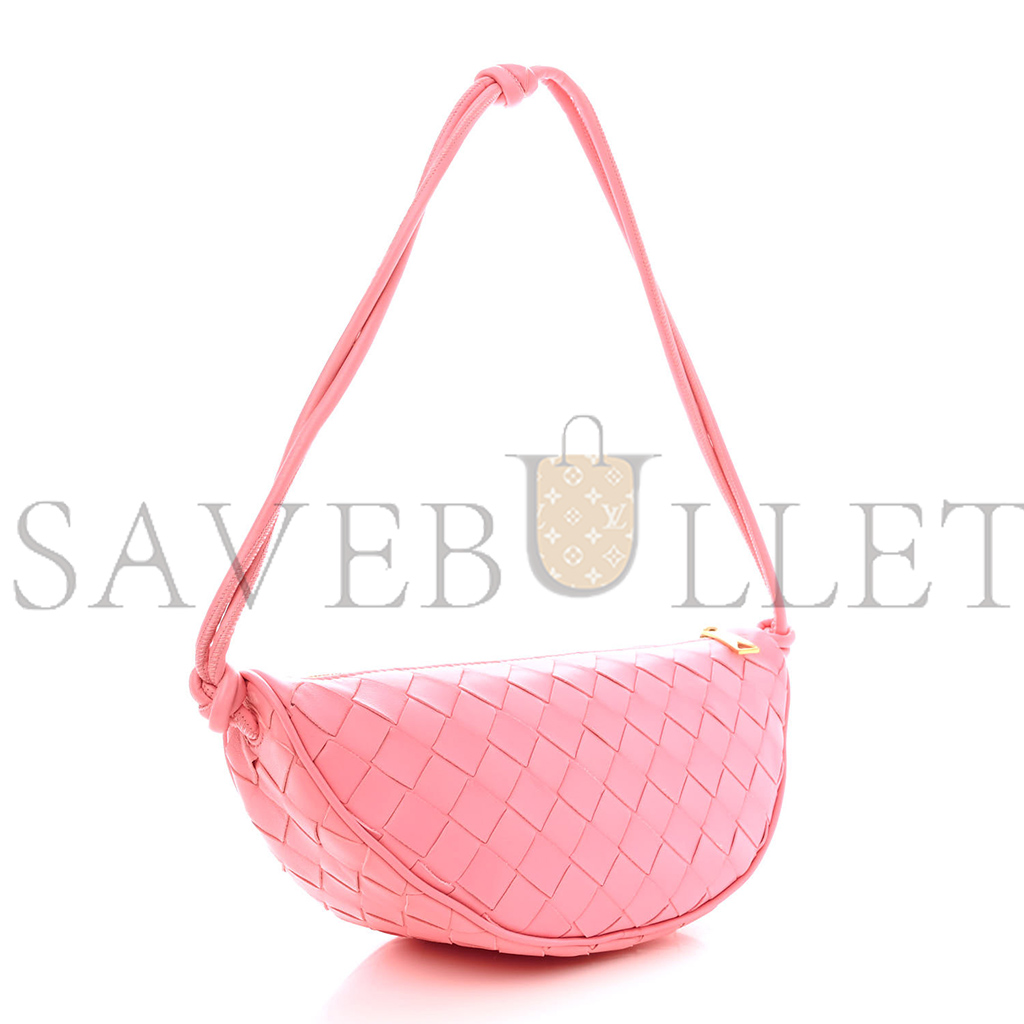 bo*te*ga Ve*ne*ta nappa intrecciato half moon pouch on strap ribbon  (24*11*10cm)