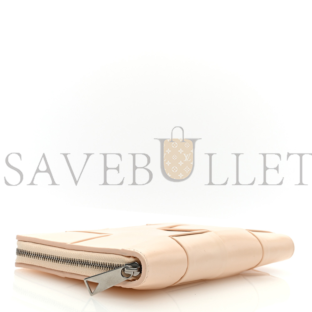 bo*te*ga Ve*ne*ta nappa maxi intrecciato zip around wallet rose mole  (19*11*2cm)