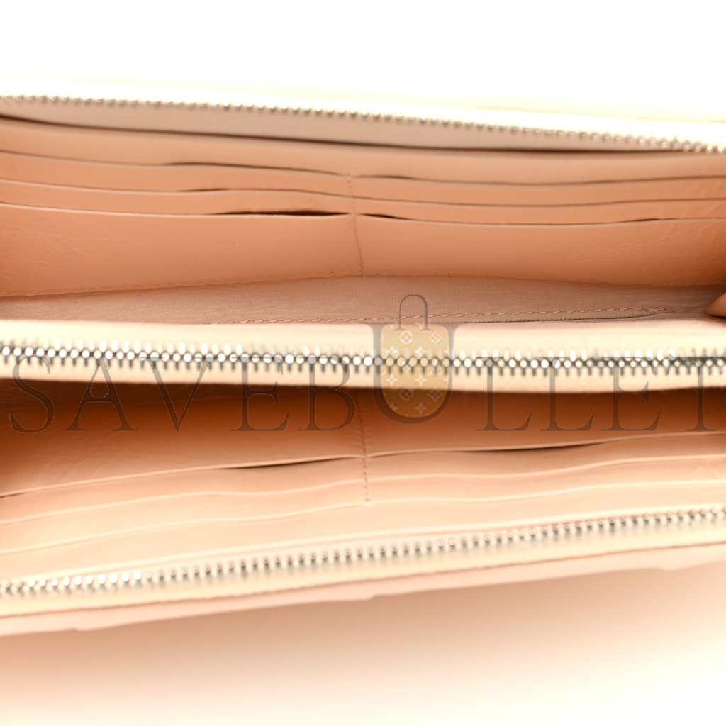 bo*te*ga Ve*ne*ta nappa maxi intrecciato zip around wallet rose mole  (19*11*2cm)