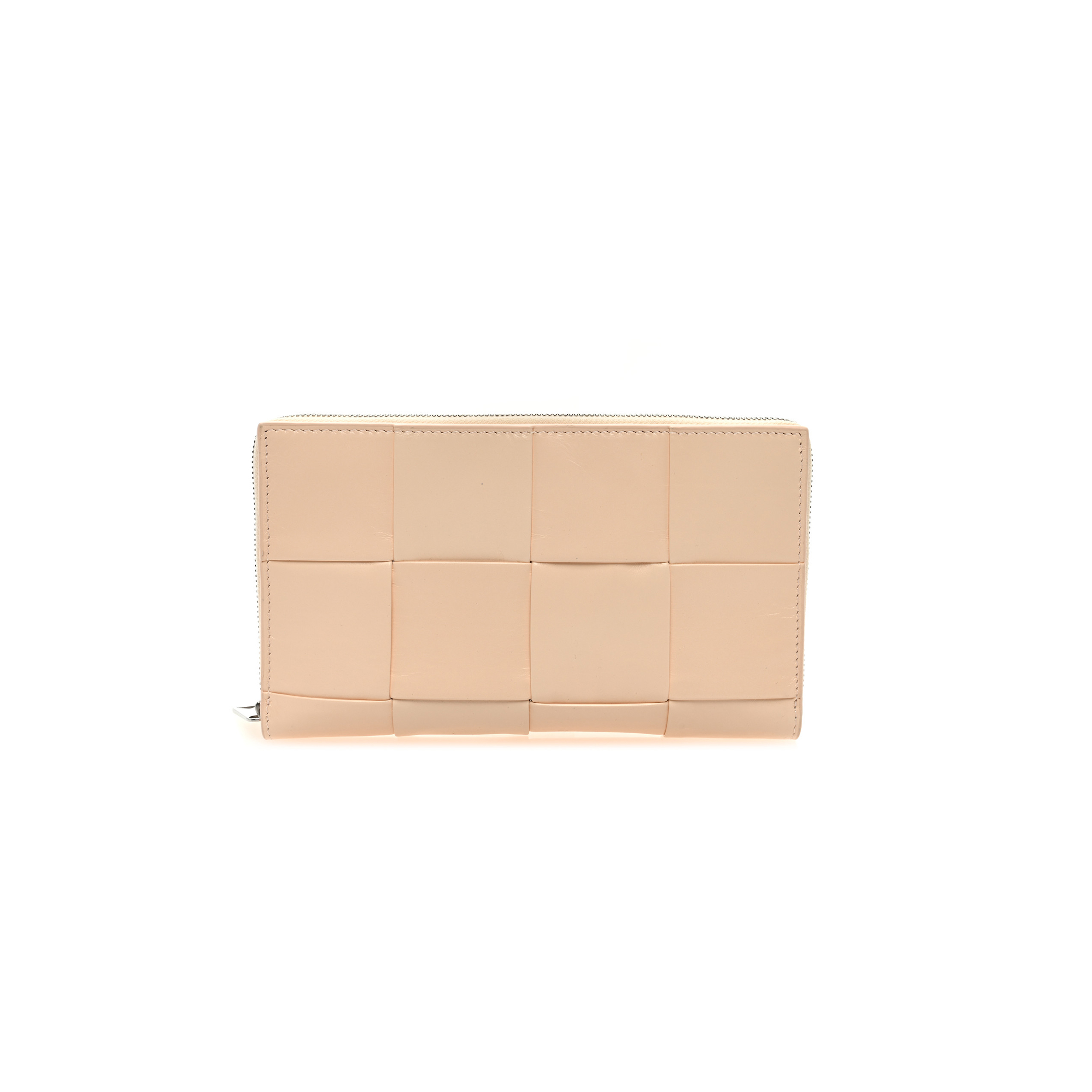 bo*te*ga Ve*ne*ta nappa maxi intrecciato zip around wallet rose mole  (19*11*2cm)