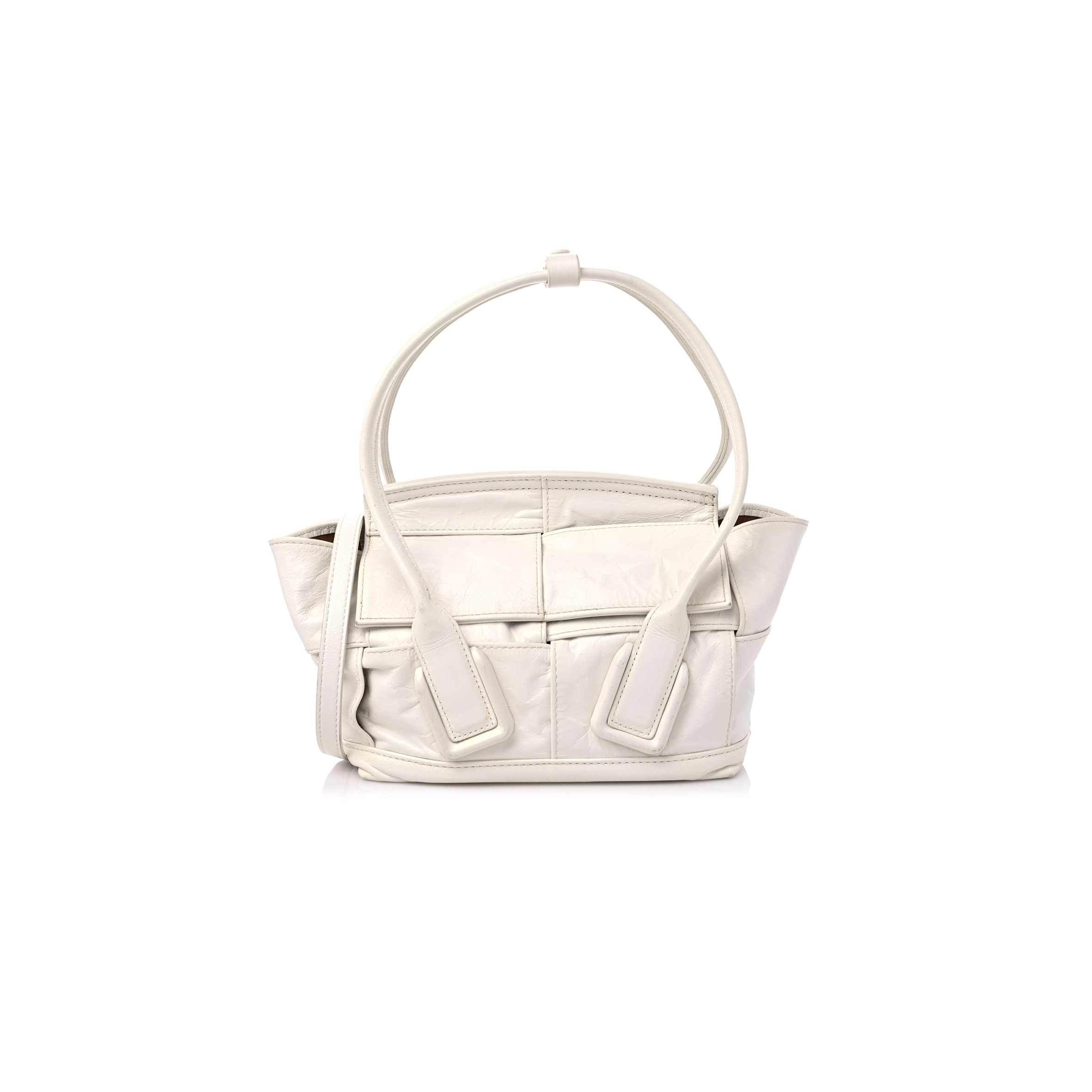 bo*te*ga Ve*ne*ta paper calfskin maxi intrecciato mini arco slouch plaster  (18*17*8cm)