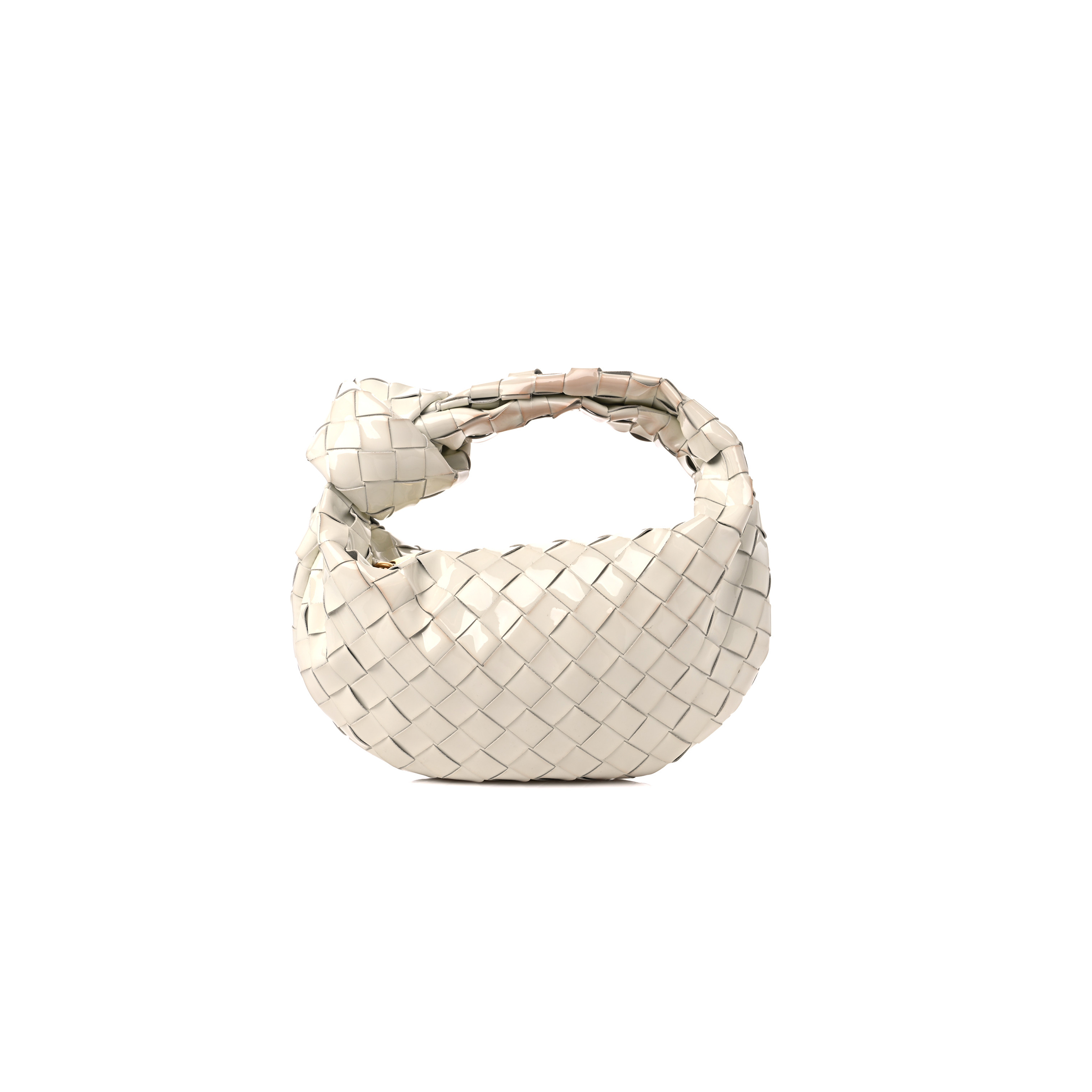 bo*te*ga Ve*ne*ta patent nappa intrecciato mini jodie white  (24*12*8cm)