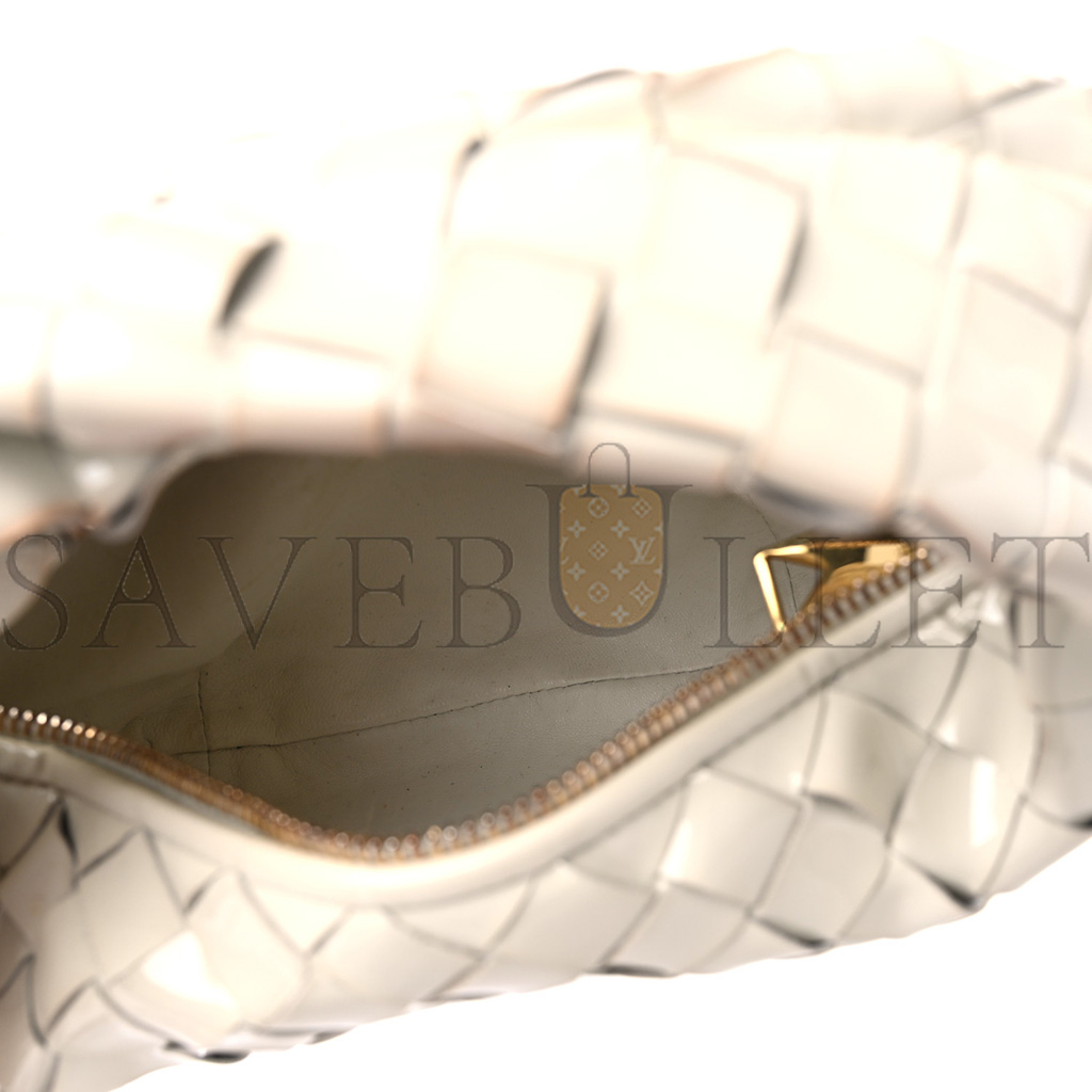 bo*te*ga Ve*ne*ta patent nappa intrecciato mini jodie white  (24*12*8cm)