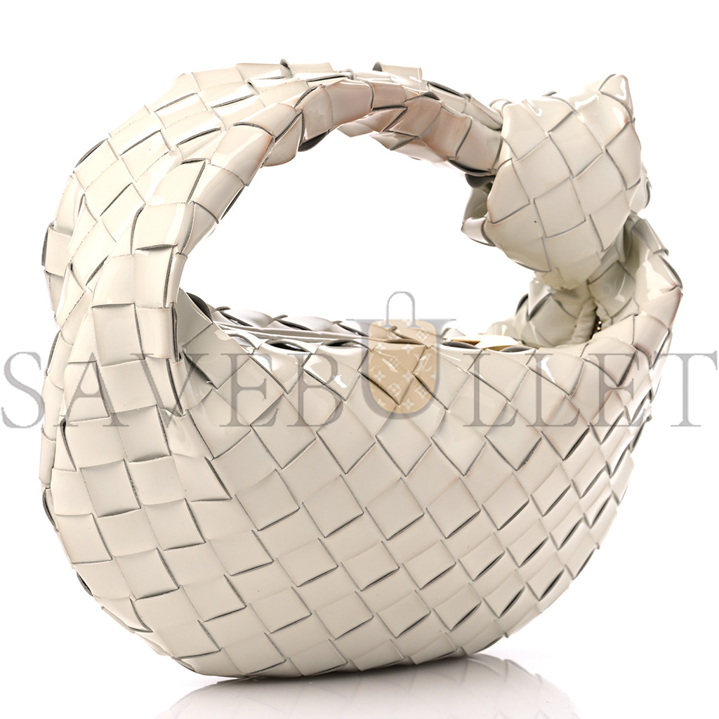 bo*te*ga Ve*ne*ta patent nappa intrecciato mini jodie white  (24*12*8cm)