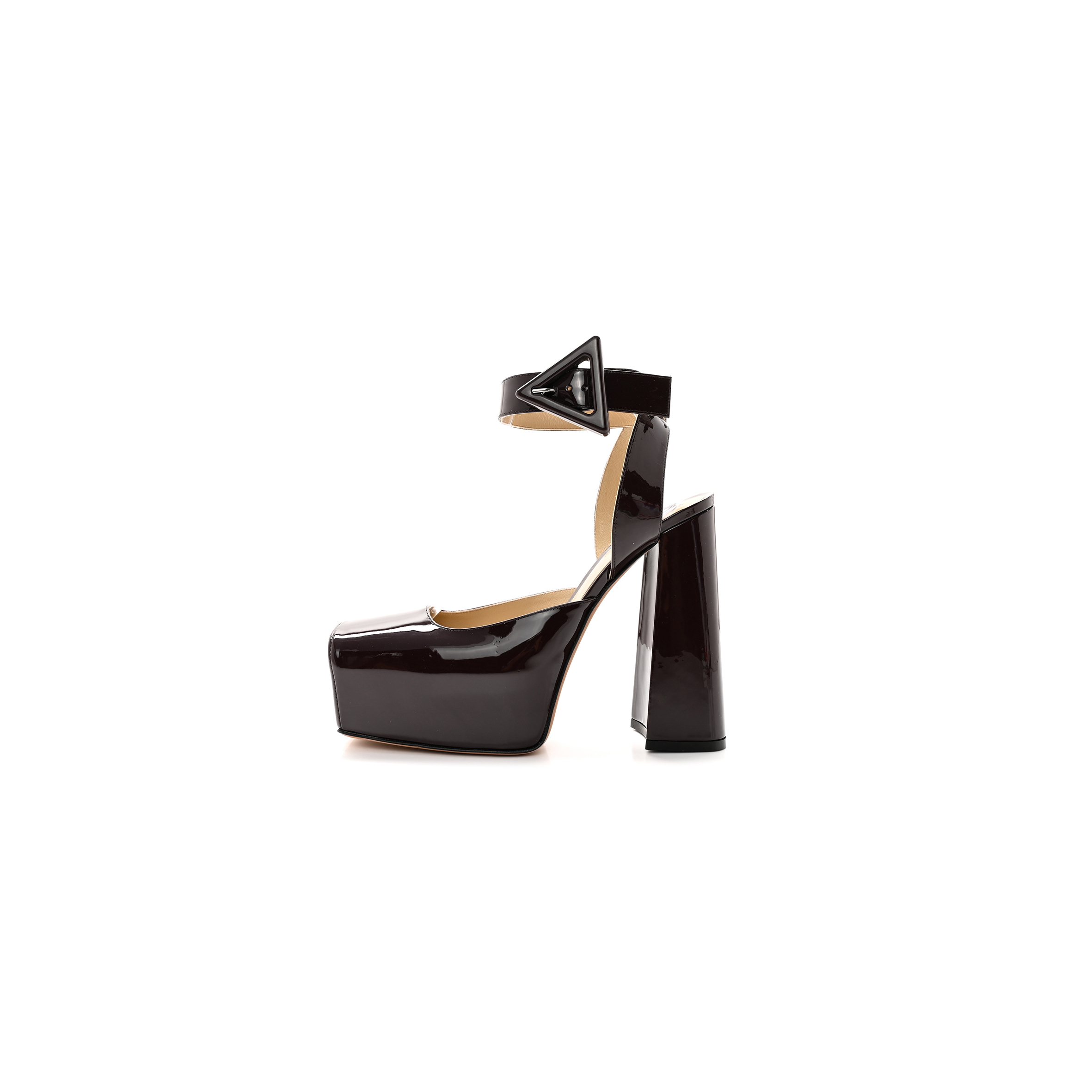 bo*te*ga Ve*ne*ta supergloss patent tower 40 140mm platform pumps 38 fondant