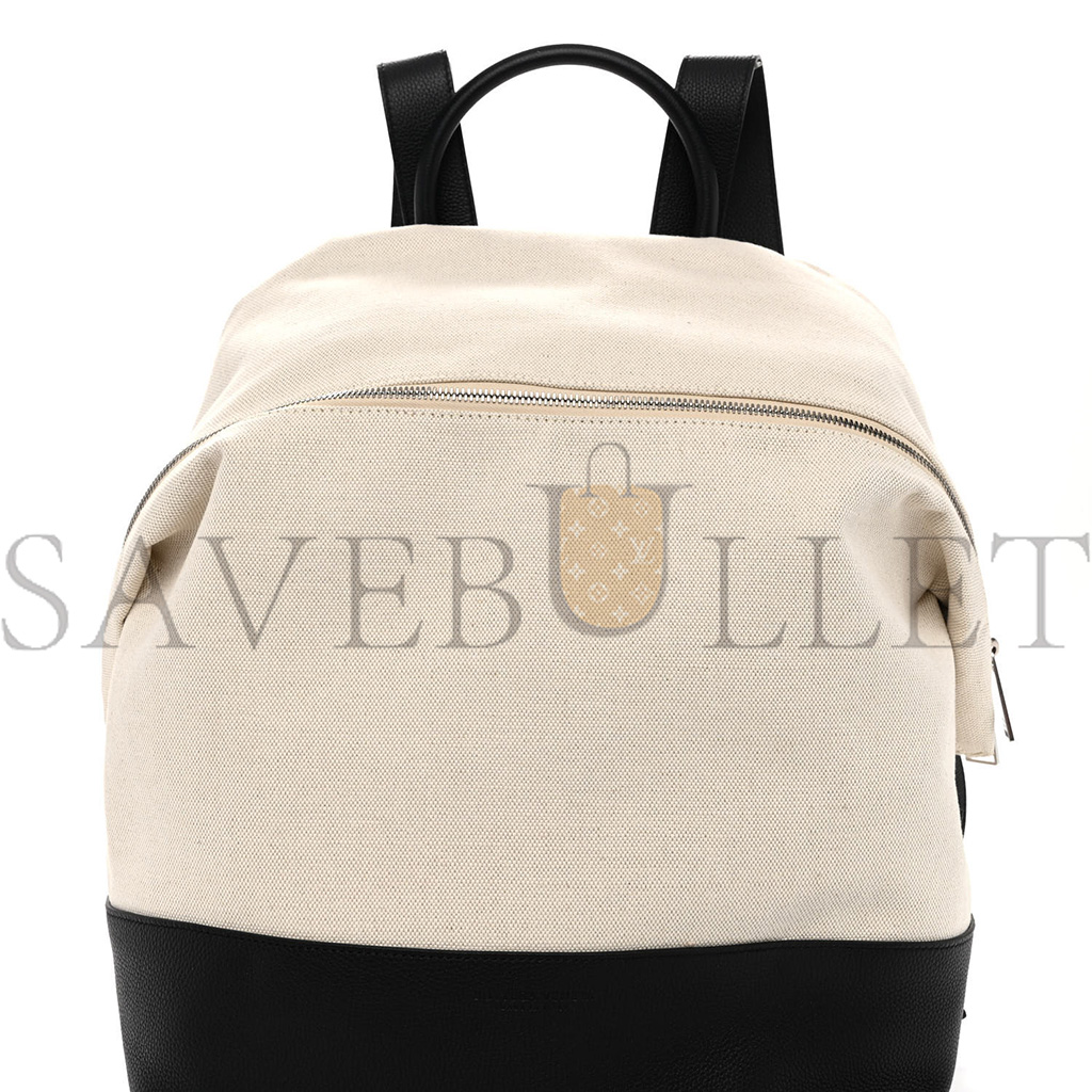 bo*te*ga Ve*ne*ta canvas calfskin backpack natural black  (39*29*17cm)