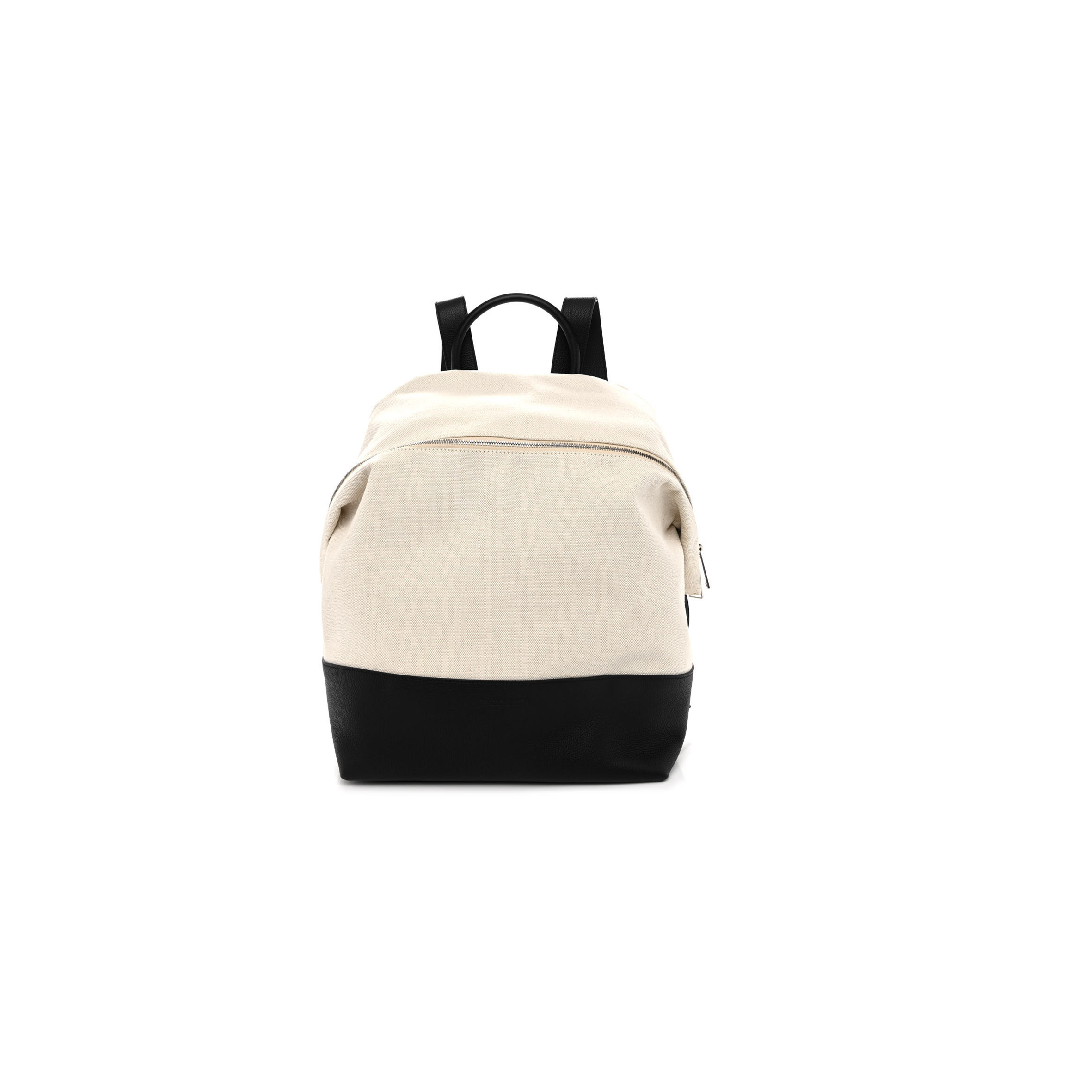 bo*te*ga Ve*ne*ta canvas calfskin backpack natural black  (39*29*17cm)