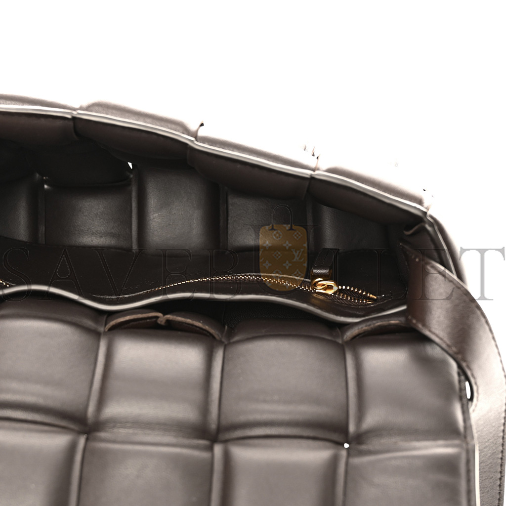 bo*te*ga Ve*ne*ta nappa maxi intrecciato padded cassette crossbody bag fondente  (26*18*8cm)